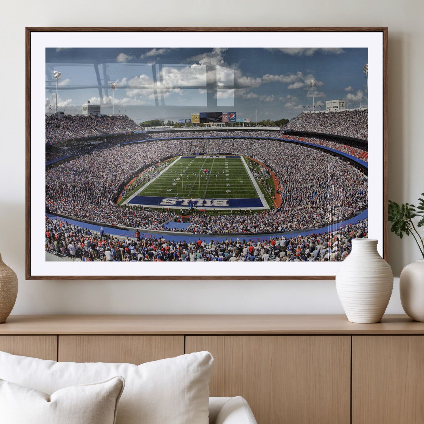 76491-MGV-CV-36X24-Buffalo Bills Stadium Wall Art Canvas Print, Framed Bills Stadium Art Picture Print, Highmark Stadium Perfect Sport Room Decor