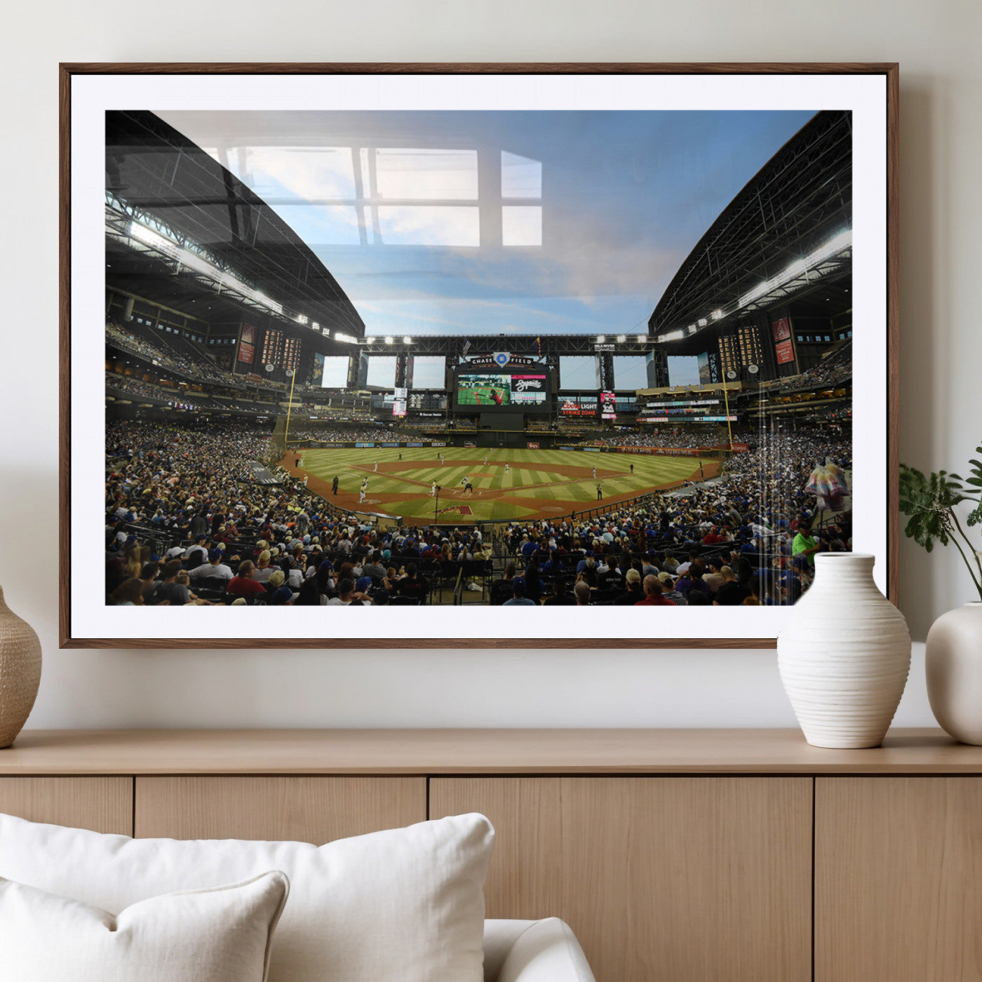 92672-MGV-CV-36X24-Chase Field Stadium Wall Art Canvas Print, Framed Arizona Stadium Art Picture Print, Chase Stadium Perfect Sports Room Decor