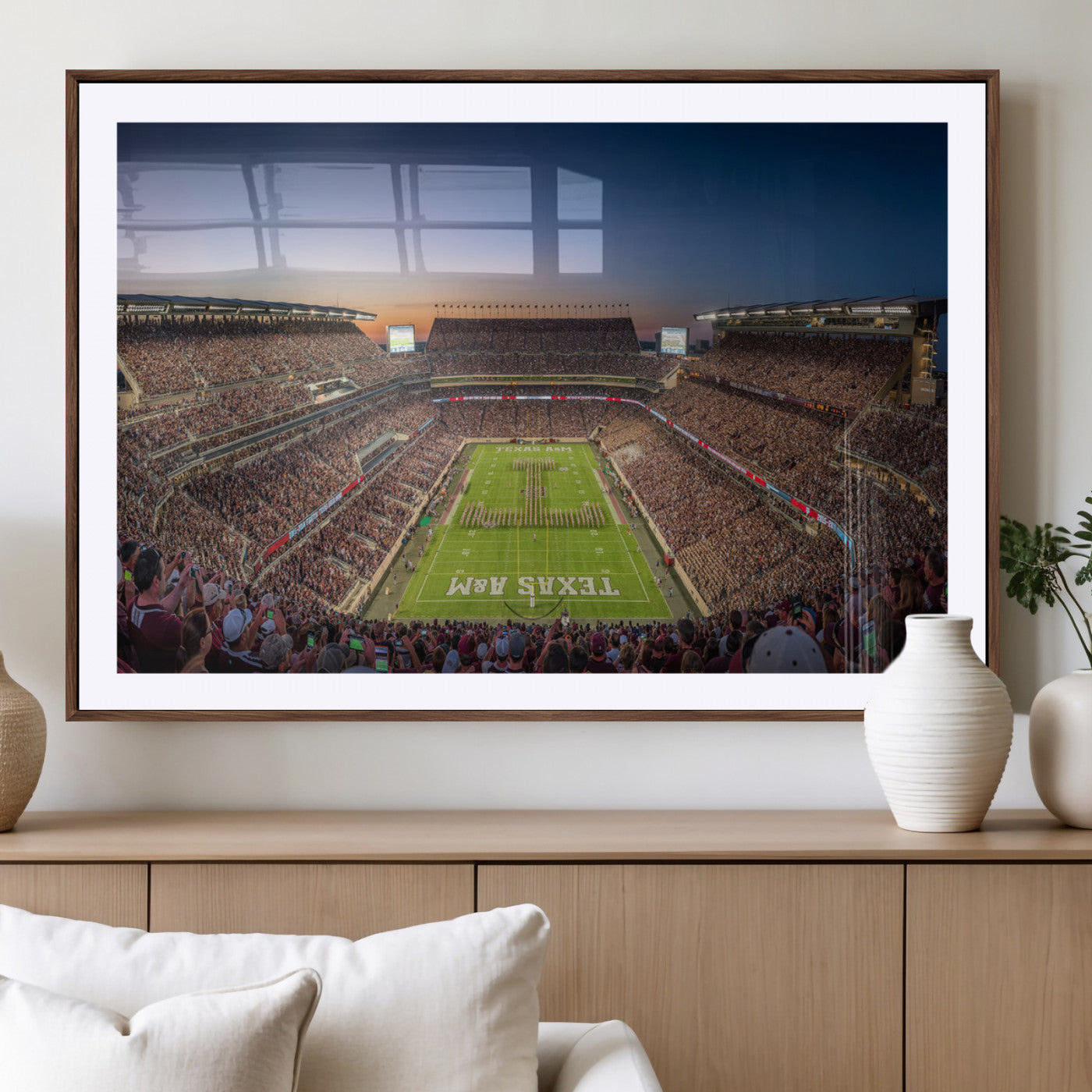 17421-MGV-CV-36X24-Kyle Field Wall Art Canvas Print, Framed Texas Stadium Art Picture Print, Kyle Field Stadium Perfect Sport Room Decor Artwork