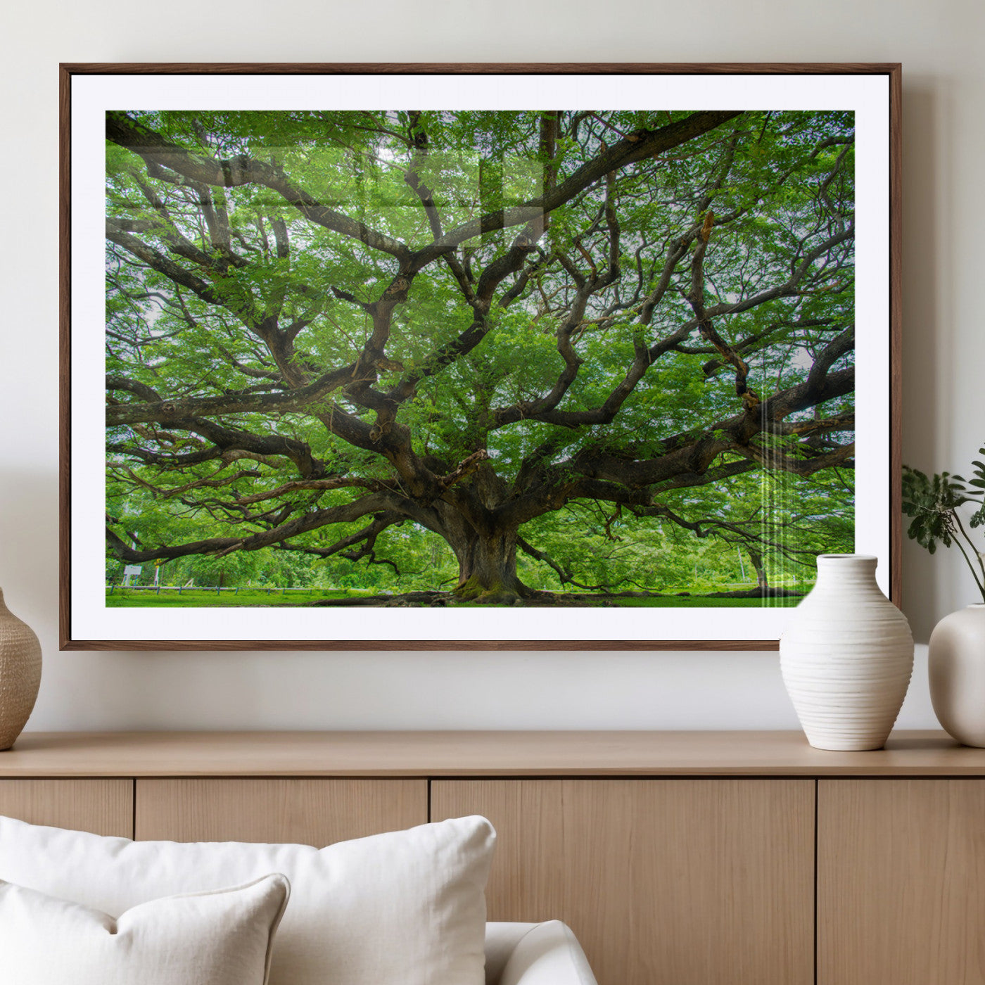 49375306-MGV-CV-36X24-Ancient Tree Wall Art Canvas Print, Framed Sprawling Branches Art Picture Print, Gnarling Tree Perfect Earthy Natural Decor