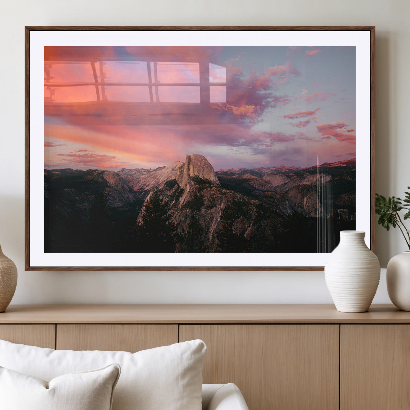 32786115-MGV-CV-36X24-Half Dome Wall Art Canvas Print, Framed Yosemite National Park Art Picture Print, Dramatic Sunset Perfect Adventurous Wilderness