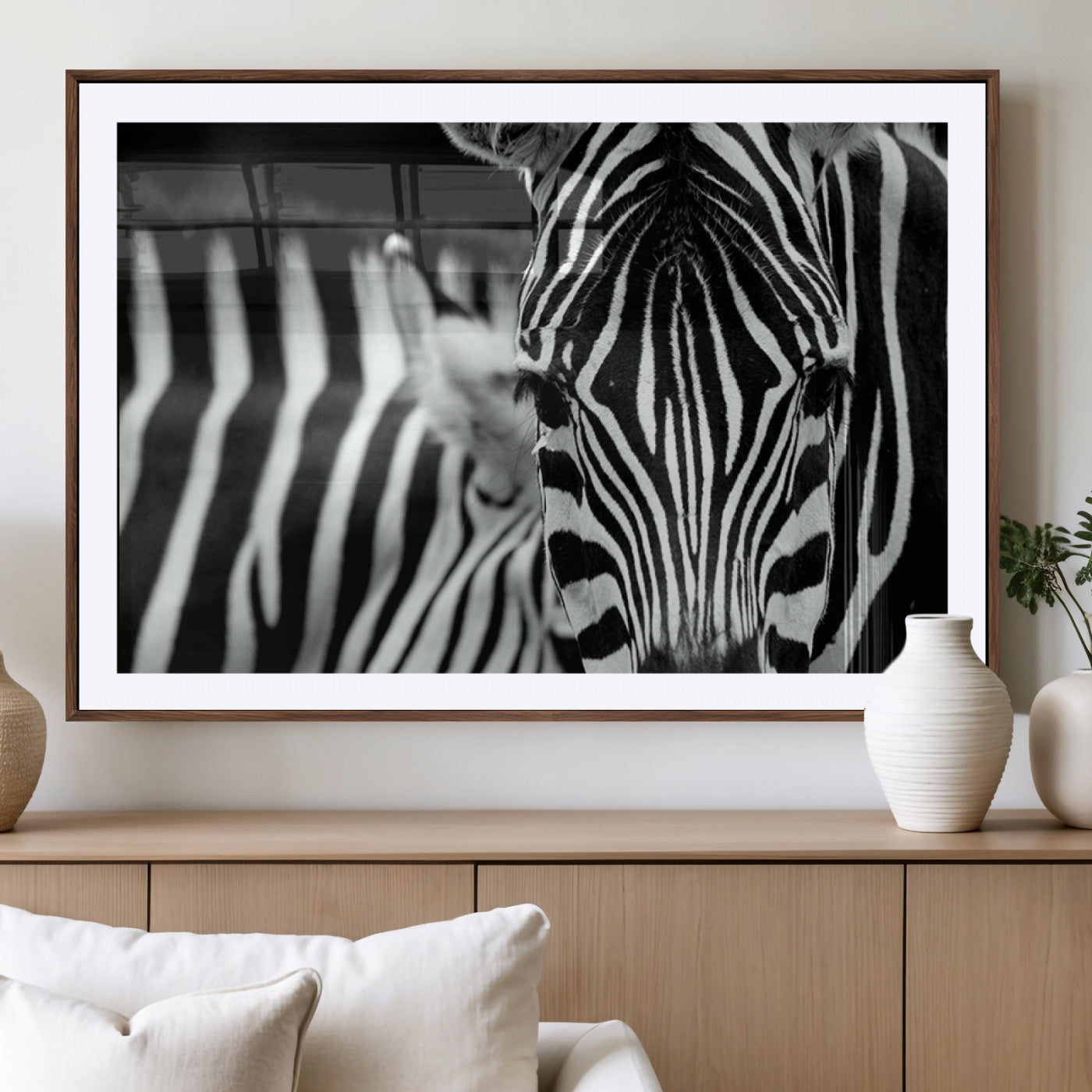 43631-MGV-CV-36X24-Black and White Zebra Wall Art – Modern Animal Print Canvas Artwork for Living Room, Bedroom, or Office Decor