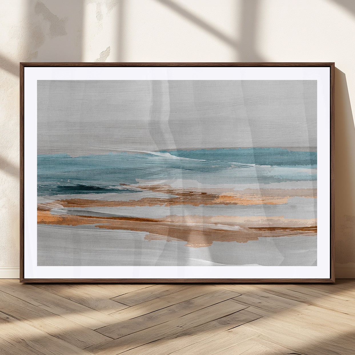 23430-MGV-CV-36X24-Abstract Coastal Wall Art – Modern Ocean Horizon Canvas Print, Minimalist Beach Scene Painting for Bedroom, Living Room, Office or