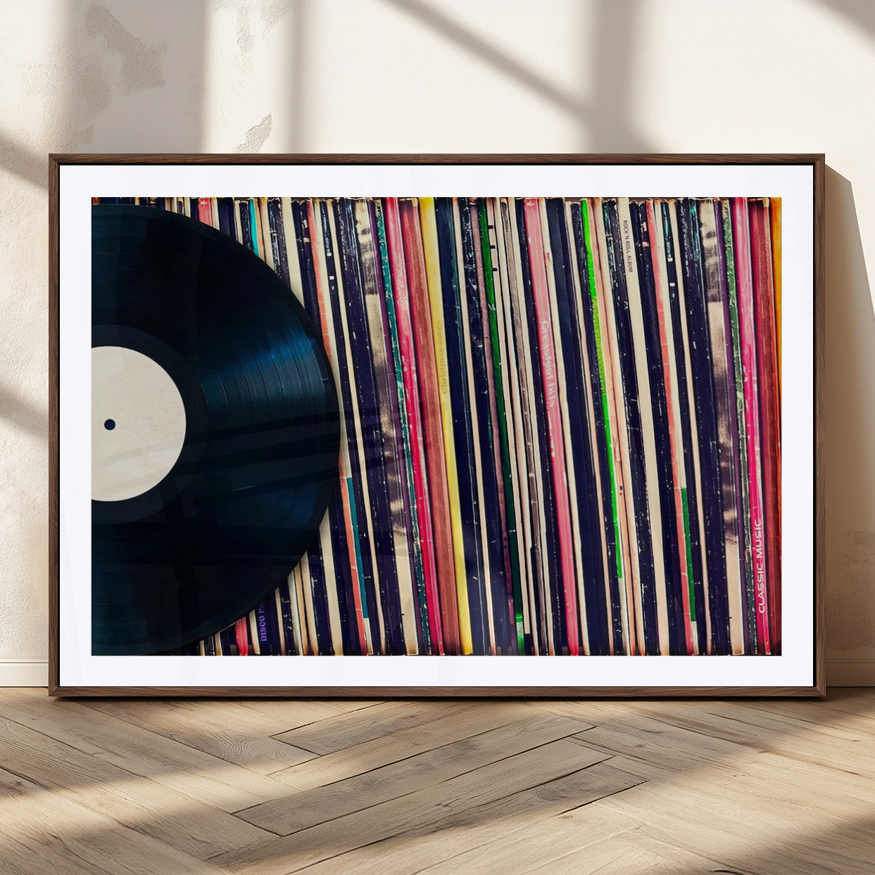 45029-MGC-FP-36x24_Walnut-Misty Pine Forest Wall Art – Black and White Landscape Canvas Print, Foggy Trees Nature Photography, Modern Minimalist Decor for