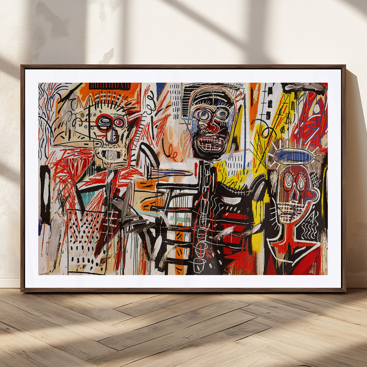 47669-MGV-CV-36X24-Abstract Expression Wall Art – Colorful Graffiti Style Canvas Print Bold Urban Figures, Modern Contemporary Decor for Living Room,