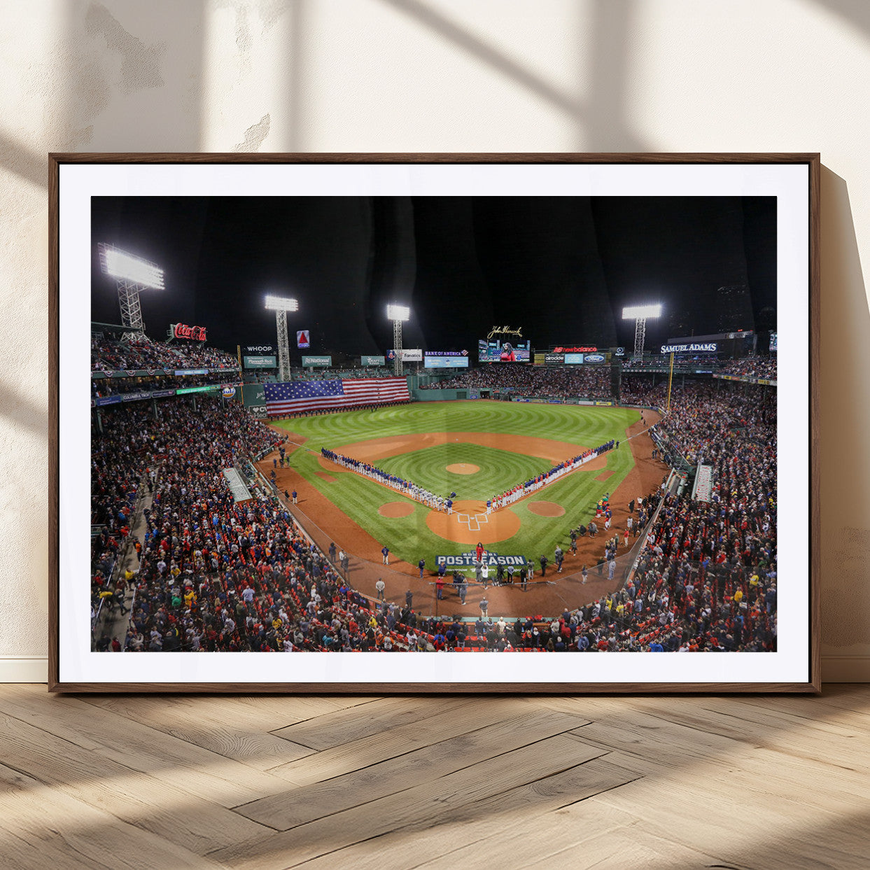 47365-MGC-FP-36x24_Walnut-Fenway Park Stadium Wall Art Canvas Print, Framed Boston Baseball Stadium Art Picture Print, MLB Stadium Field Perfect Sport Room