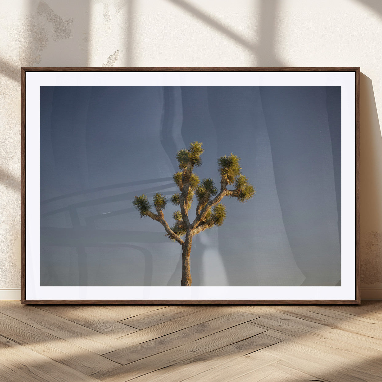 54552043-MGC-FP-36x24_Walnut-Joshua Tree Art Wall Art Canvas Print, Framed Desert Landscape Art Picture Print, Southwestern Nature Perfect Southwestern Boho