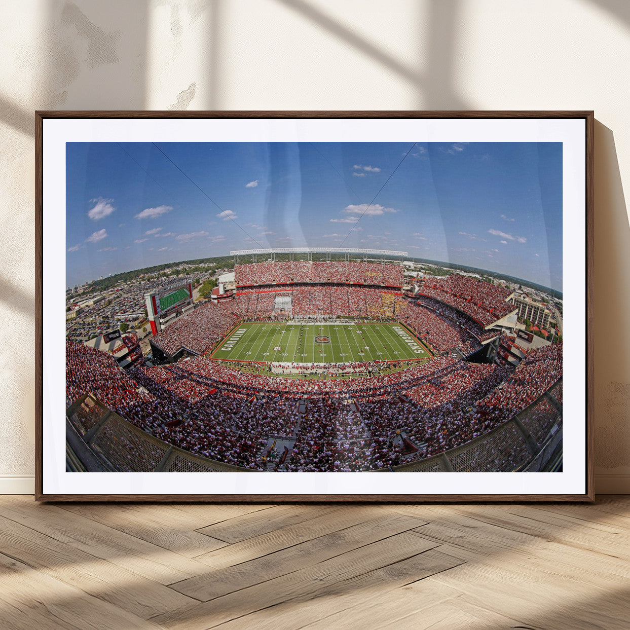 29492070-MGC-FP-36x24_Walnut-Stadium Wall Art – Panoramic College Football Canvas Print, Game Day Crowd and Field Scene, Sports Photography Decor for Office,