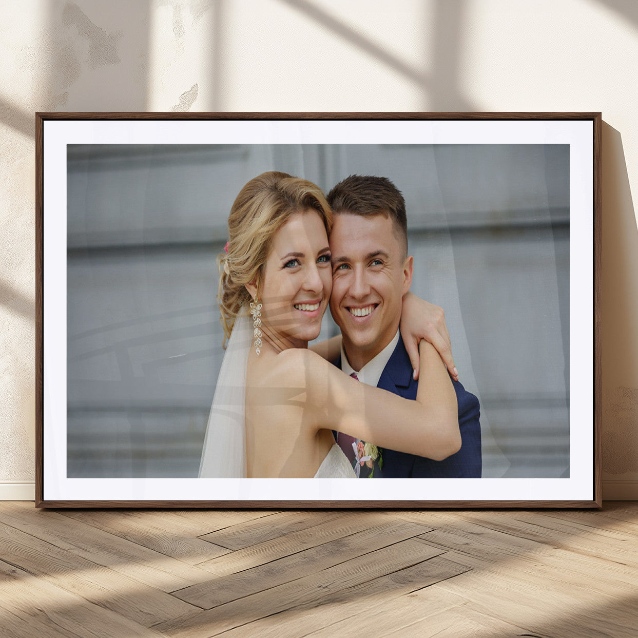 CSTM6030-MGC-FP-36x24_Walnut-Custom Canvas Wall Art – Personalized Photo Print for Wedding, Anniversary or Gift, Ready to Hang Canvas for Home Decor