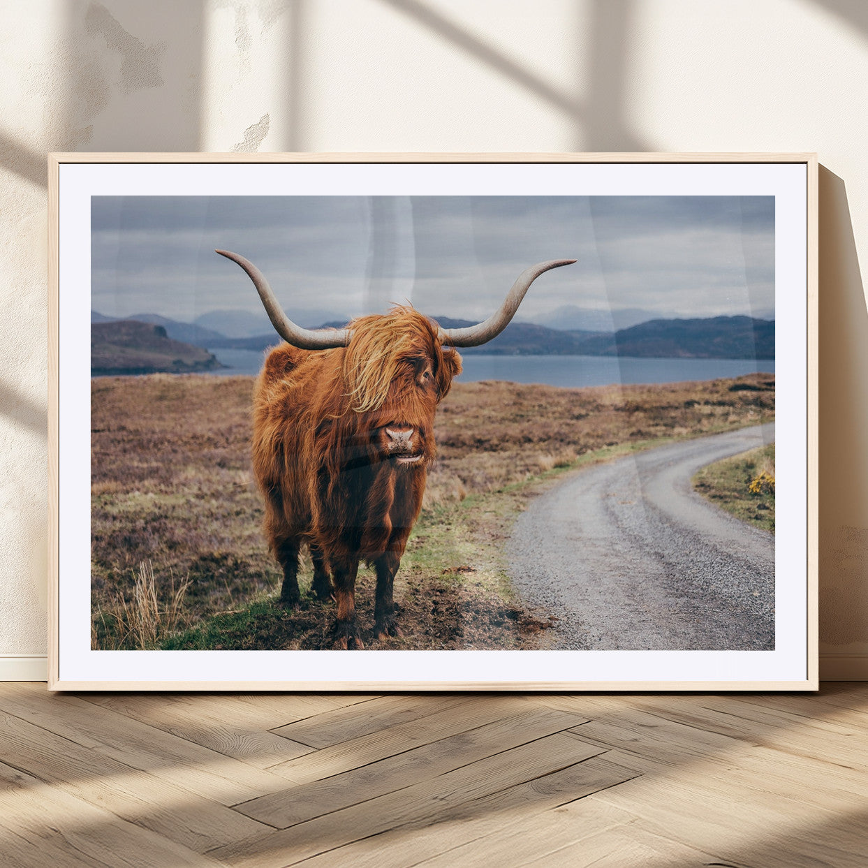 56121-MGV-CV-36X24-Rustic Highland Cow Wall Art – Panoramic Nature Canvas Print, Perfect Decor for Home, Office, Living Room or Man Cave