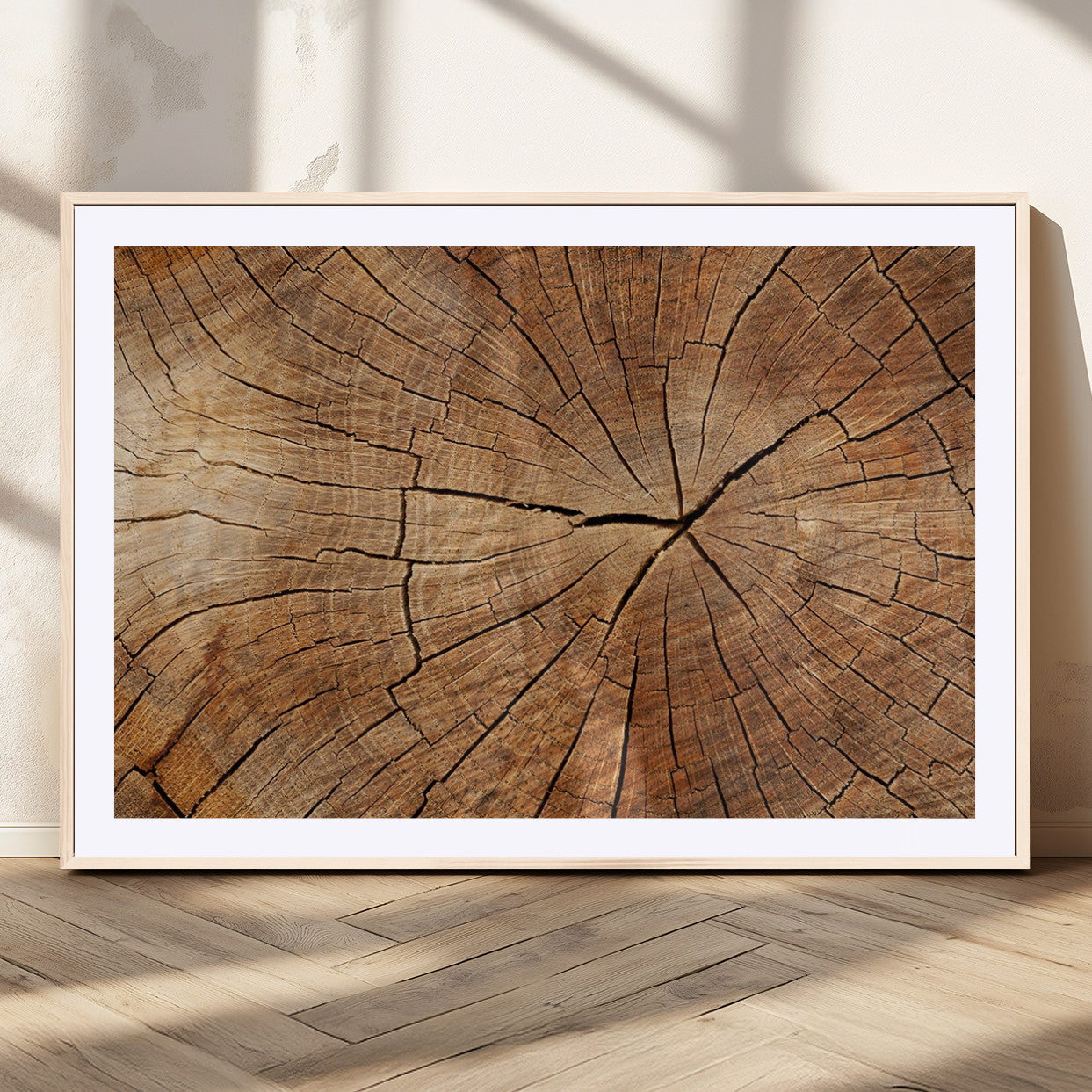 61710-MGV-CV-36X24-Tree Rings Wall Art – Rustic Wood Grain Canvas Print of Tree Trunk Cross Section, Nature Inspired Decor for Cabin, Office, Living