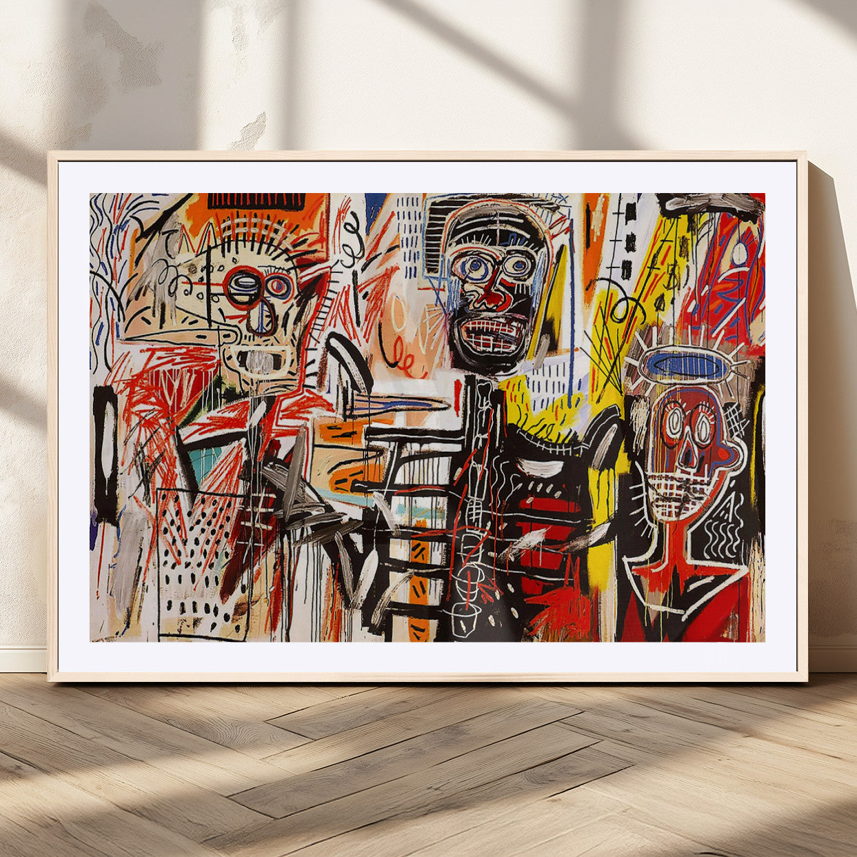 47669-MGV-CV-36X24-Abstract Expression Wall Art – Colorful Graffiti Style Canvas Print Bold Urban Figures, Modern Contemporary Decor for Living Room,
