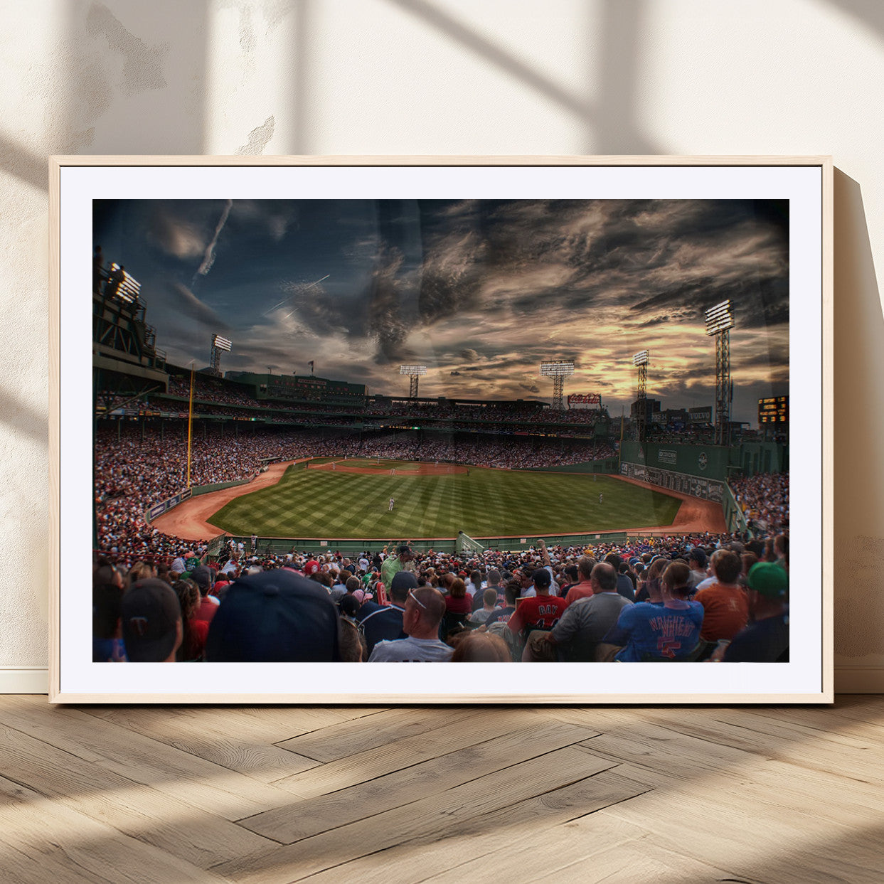 53432-MGC-FP-36x24_Natural-Fenway Park Stadium Wall Art Canvas Print, Framed Boston Baseball Stadium Art Picture Print, Massachusetts Fenway Park Perfect