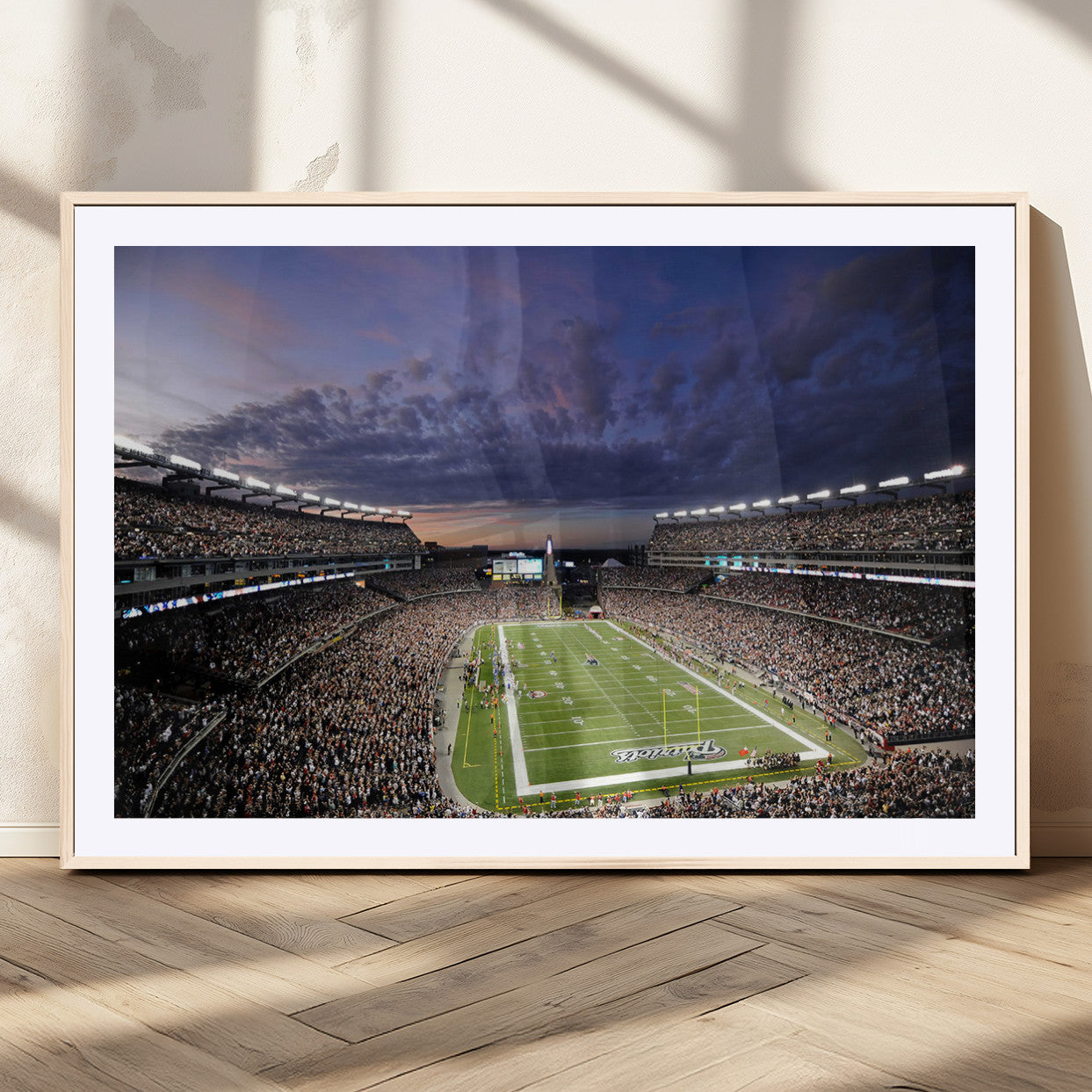 52712-MGV-CV-36X24-Gillette Stadium Field Wall Art Canvas Print, Framed Massachusetts Stadium Art Picture Print, Gillette Stadium Perfect Sport Room