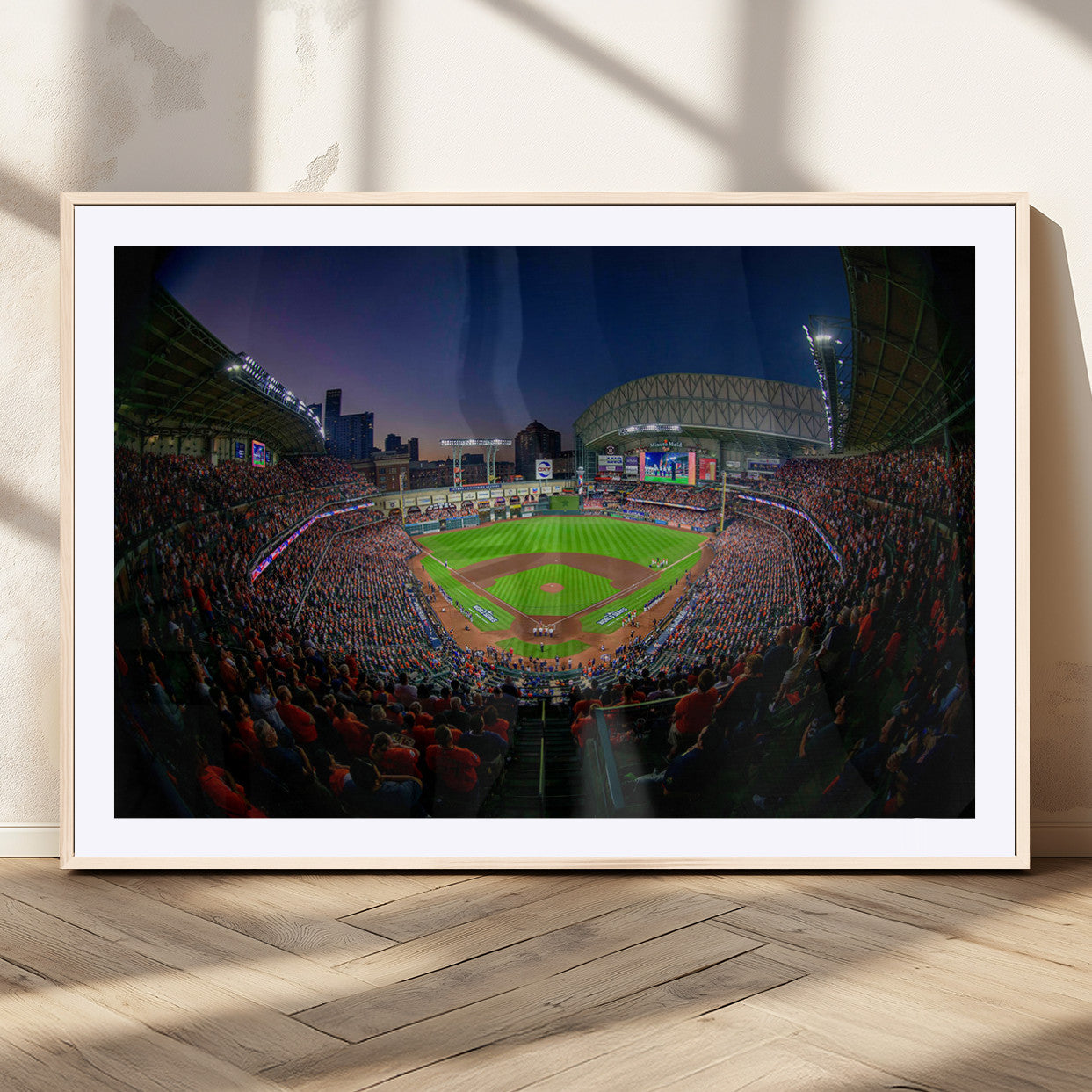 44322-MGV-CV-36X24-Minute Maid Park Wall Art Canvas Print, Framed Houston Astros Stadium Art Picture Print, Houston Astros Field Perfect Sports Room
