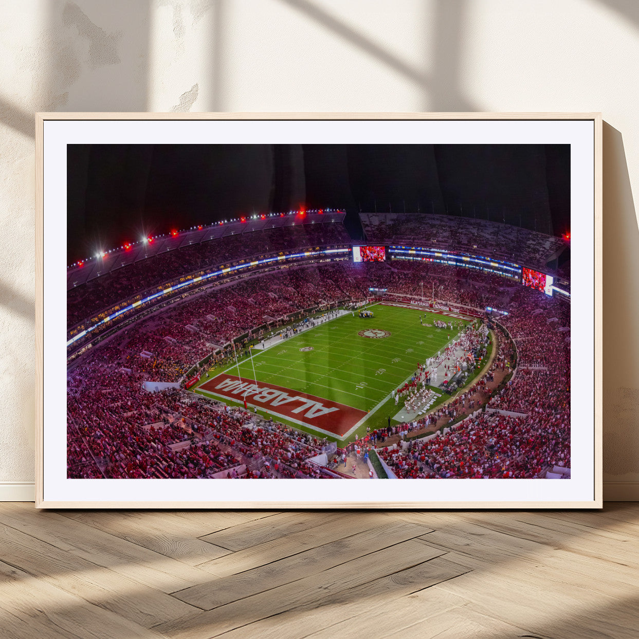 11343-MGV-CV-36X24-Bryant-Denny Stadium Wall Art – Panoramic Alabama Crimson Tide Football Field Canvas Print, Game Day Decor for Office, Man Cave or