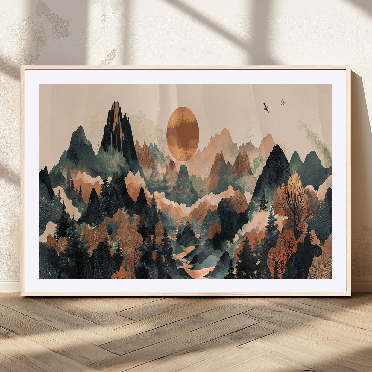 46509506-MGC-FP-36x24_Natural-Mountain Wall Art – Sunset Canvas Print, Nature Inspired Artwork, Scenic Wall Decor for Living Room, Bedroom, Office