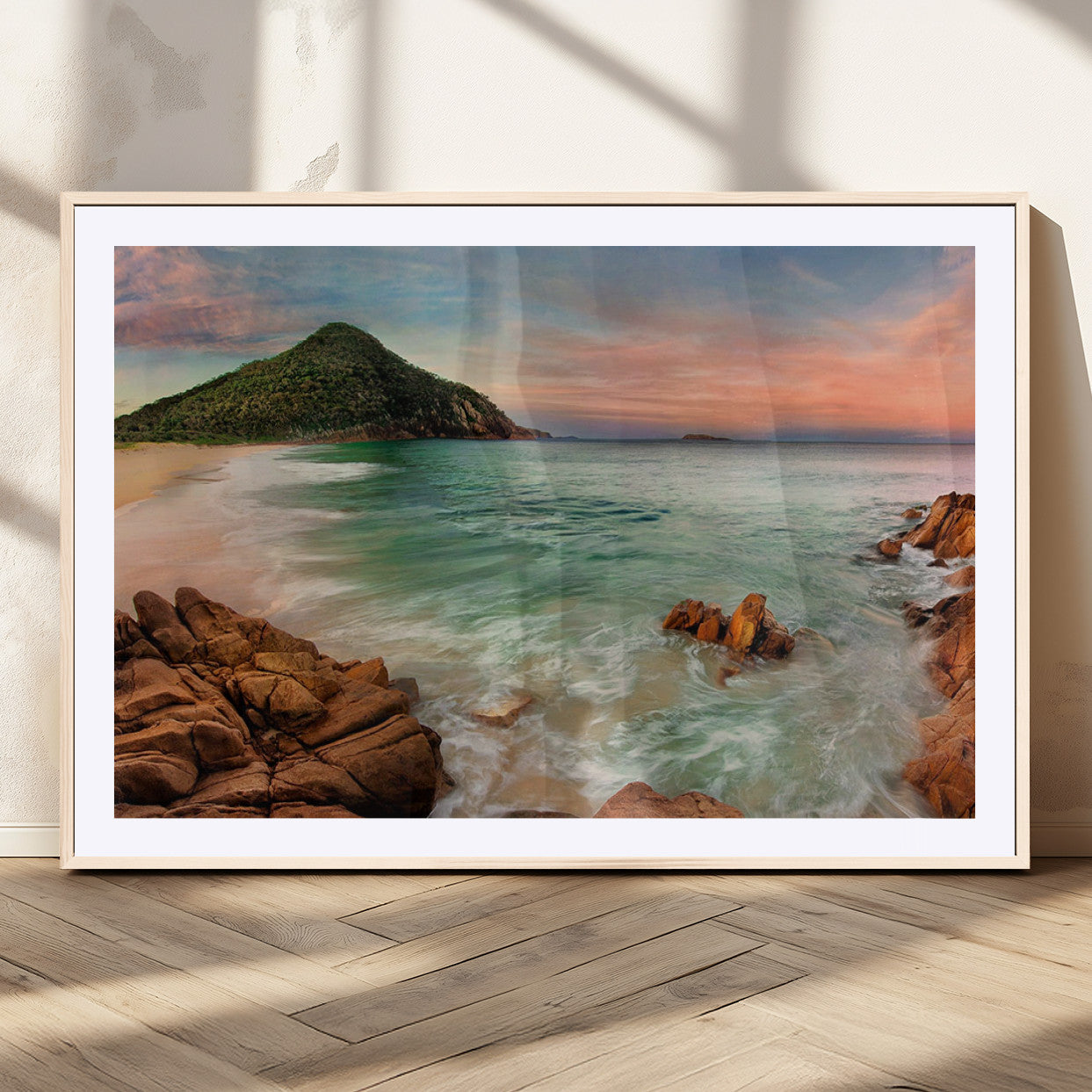 53831025-MGC-FP-36x24_Natural-Coastal Landscape Wall Art – Tropical Beach Ocean Canvas Print, Sunset Mountain View Photography Decor for Living Room, Bedroom,