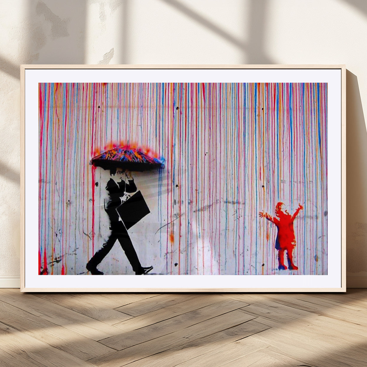 69505-MGV-CV-36X24-Graffiti Girl Wall Art Canvas Print, Framed Urban Contrast Art Picture Print, Vibrant Graffiti Perfect Urban Pop Decor Artwork