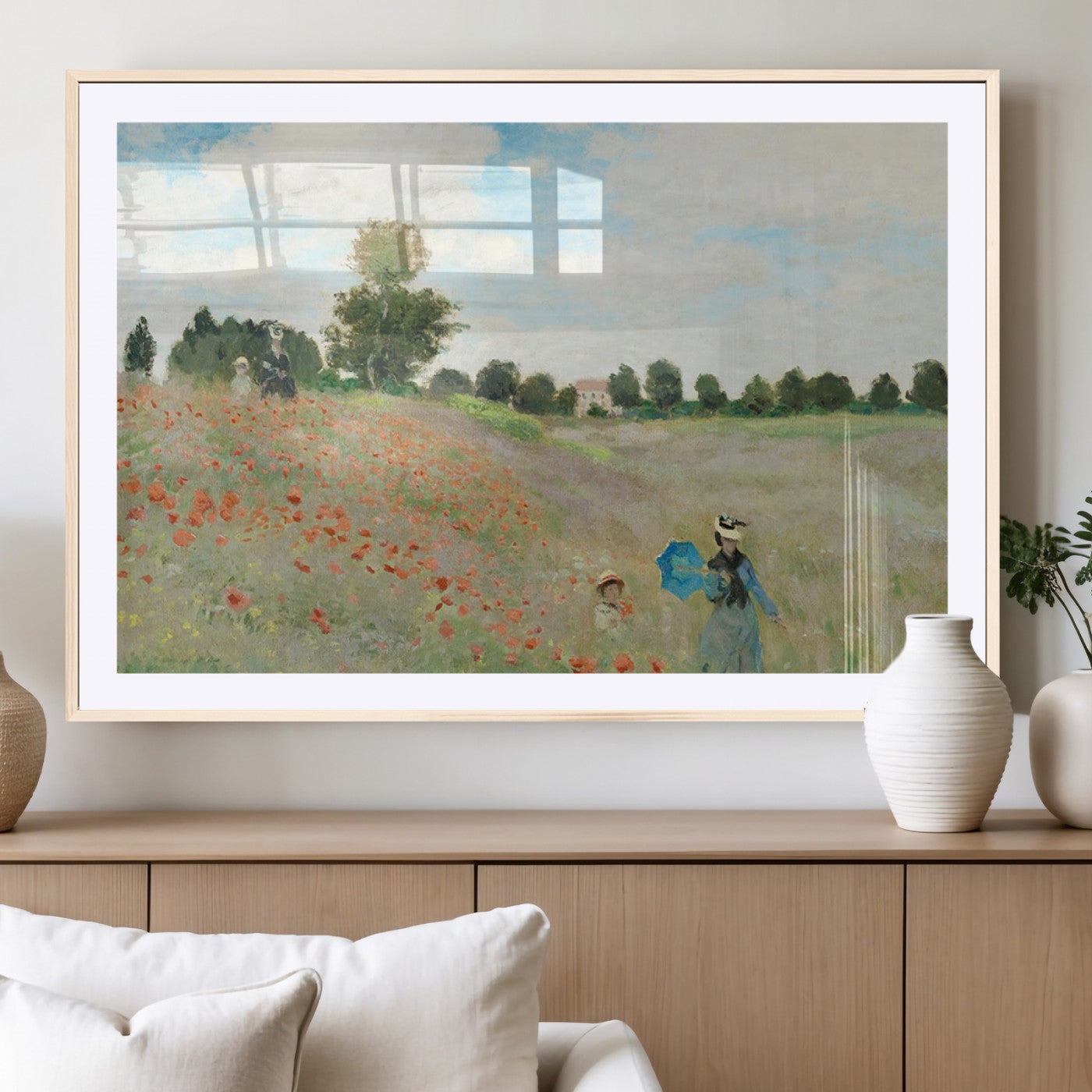74890-MGV-CV-36X24-Monet Poppy Field Wall Art – Impressionist Landscape Canvas Print, Classic French Artwork for Living Room, Bedroom or Office Decor