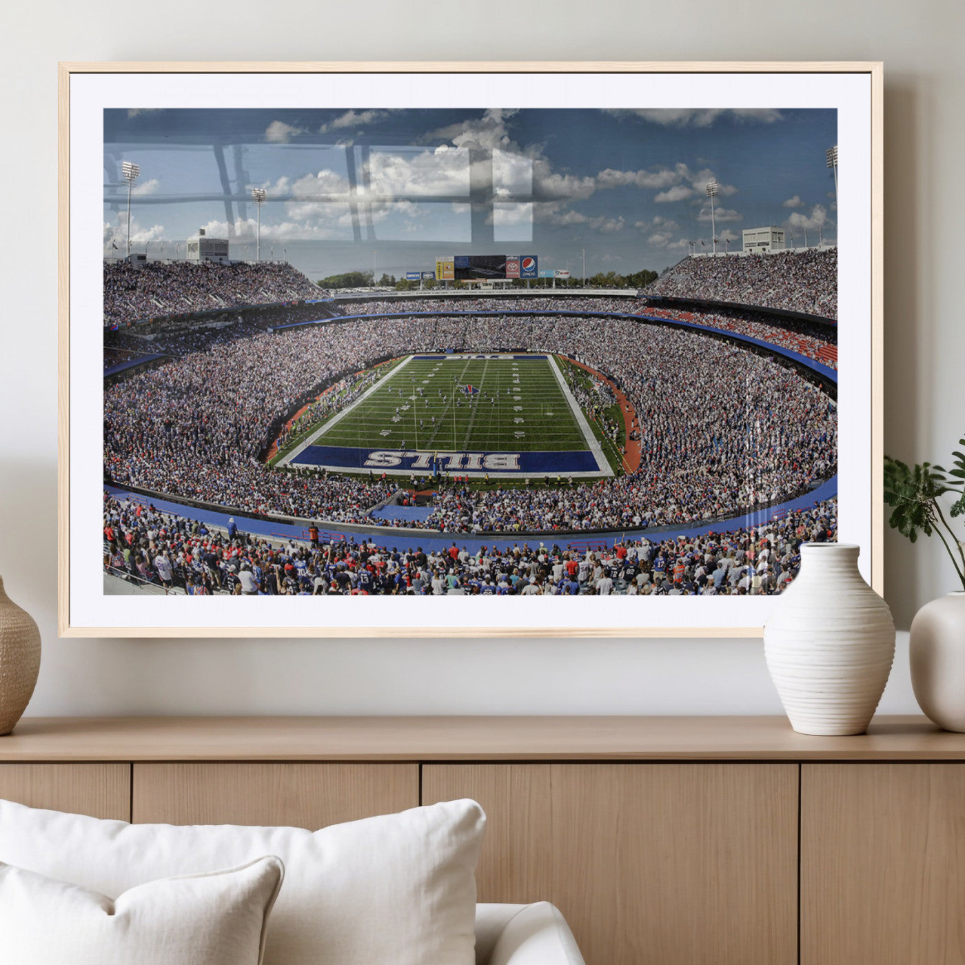 76491-MGV-CV-36X24-Buffalo Bills Stadium Wall Art Canvas Print, Framed Bills Stadium Art Picture Print, Highmark Stadium Perfect Sport Room Decor