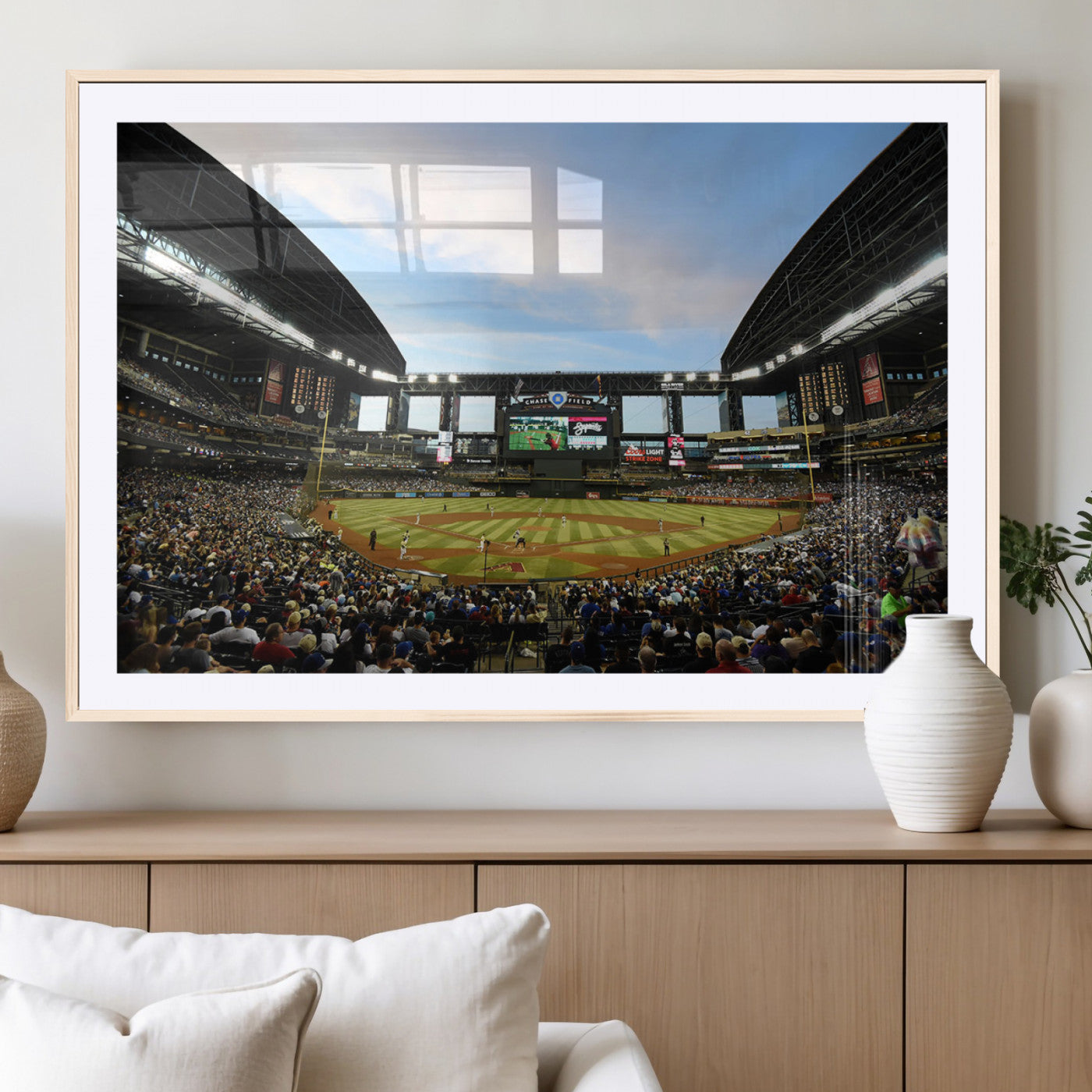 92672-MGV-CV-36X24-Chase Field Stadium Wall Art Canvas Print, Framed Arizona Stadium Art Picture Print, Chase Stadium Perfect Sports Room Decor