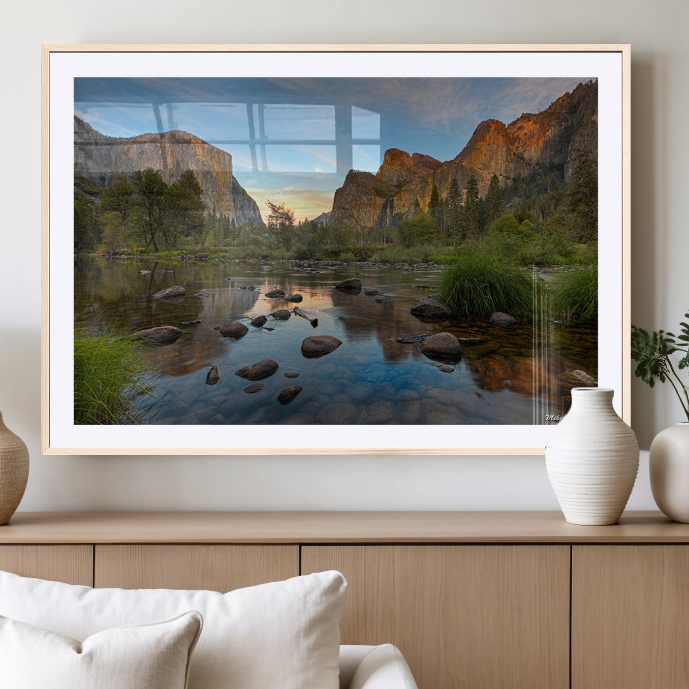 55893831-MGC-FP-36x24_Natural-Yosemite Valley Wall Art Canvas Print, Framed El Capitan Art Picture Print, Sierra Landspace Perfect Rustic Nature Decor Artwork