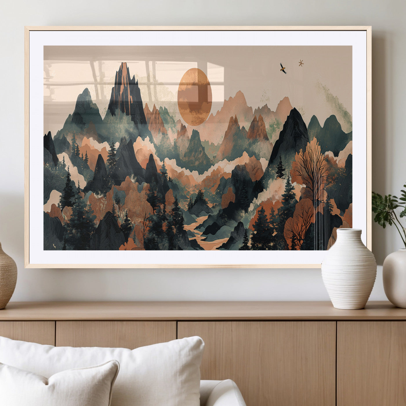 46509506-MGV-CV-36X24-Mountain Wall Art – Sunset Canvas Print, Nature Inspired Artwork, Scenic Wall Decor for Living Room, Bedroom, Office
