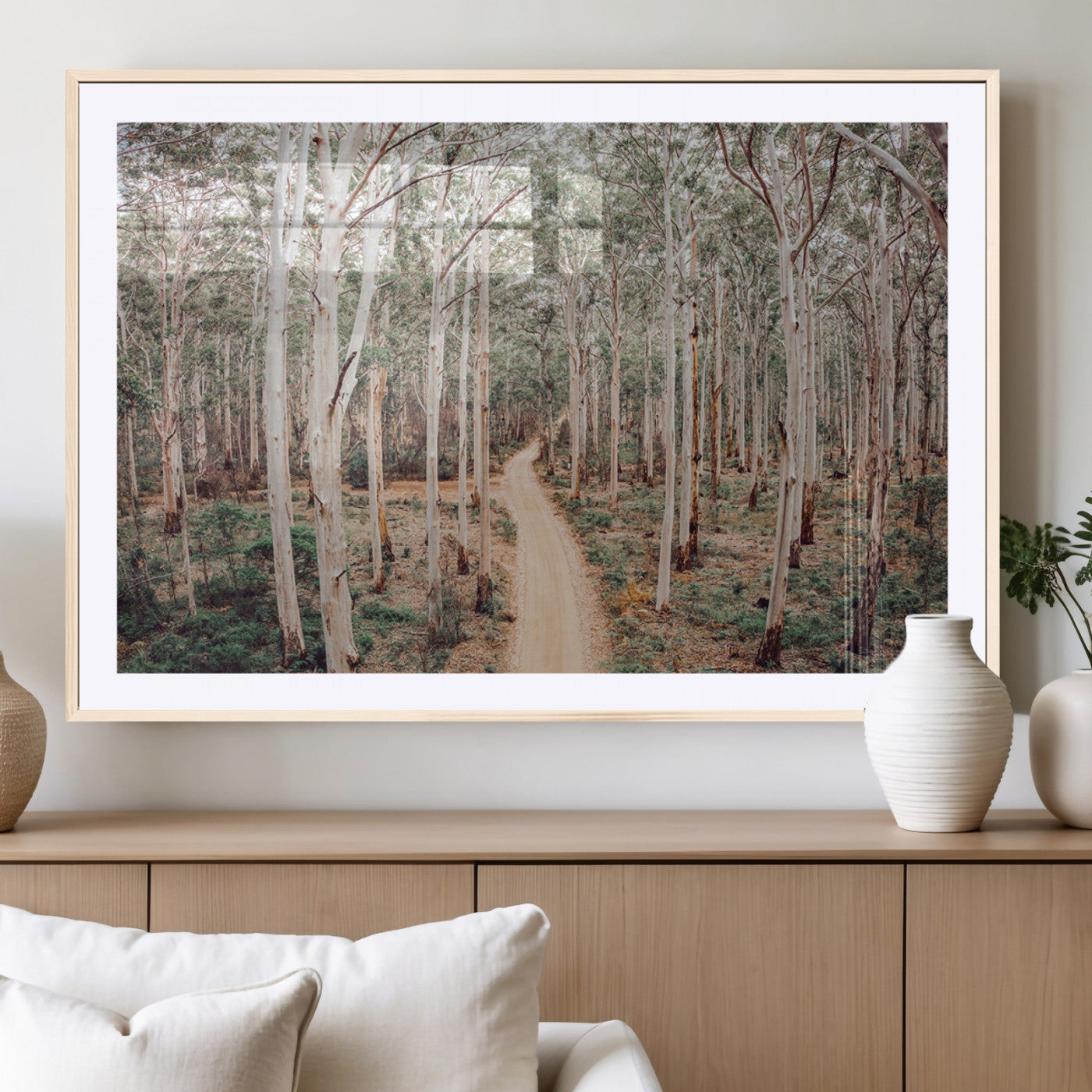 24760563-MGV-CV-36X24-Forest Wall Art – Tranquil Woodland Path Canvas Print, Scenic Nature Photography Decor for Bedroom, Living Room, Office, Cabin or