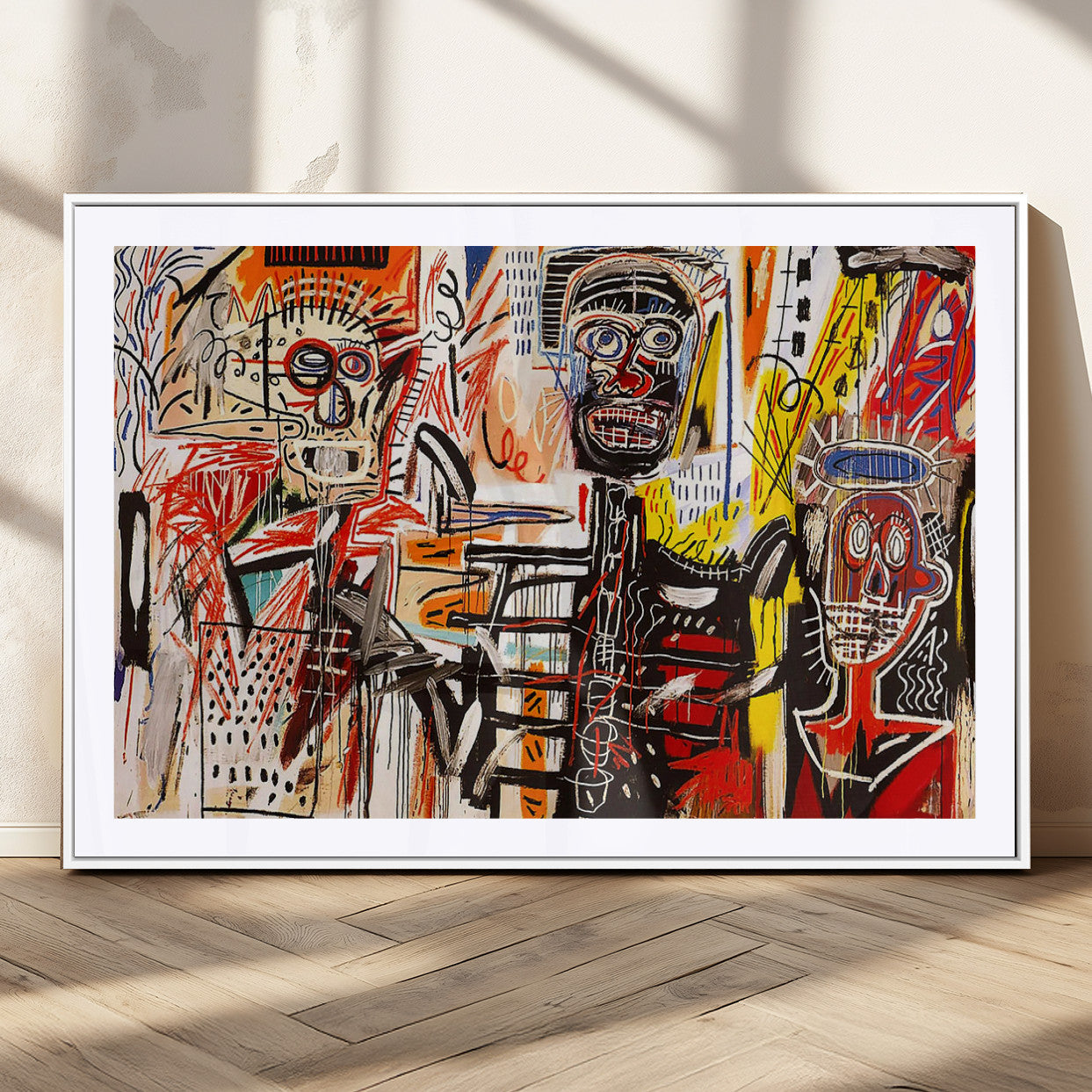 47669-MGV-CV-36X24-Abstract Expression Wall Art – Colorful Graffiti Style Canvas Print Bold Urban Figures, Modern Contemporary Decor for Living Room,
