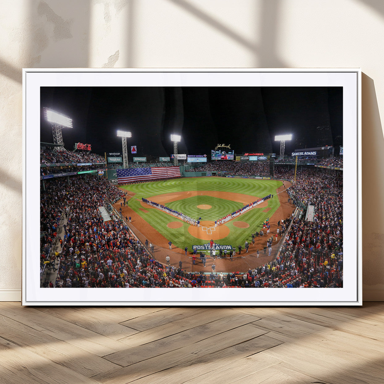 47365-MGV-CV-36X24-Fenway Park Stadium Wall Art Canvas Print, Framed Boston Baseball Stadium Art Picture Print, MLB Stadium Field Perfect Sport Room