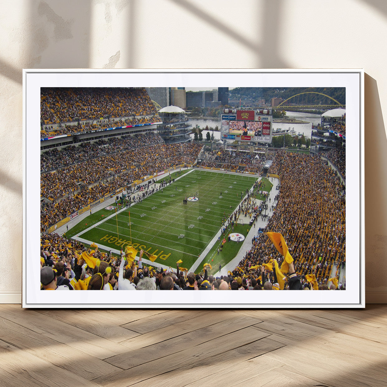 51419-MGV-CV-36X24-Heinz Field Wall Art Canvas Print, Framed Pittsburgh Stadium Field Art Picture Print, Heinz Stadium Field Perfect Sports Room