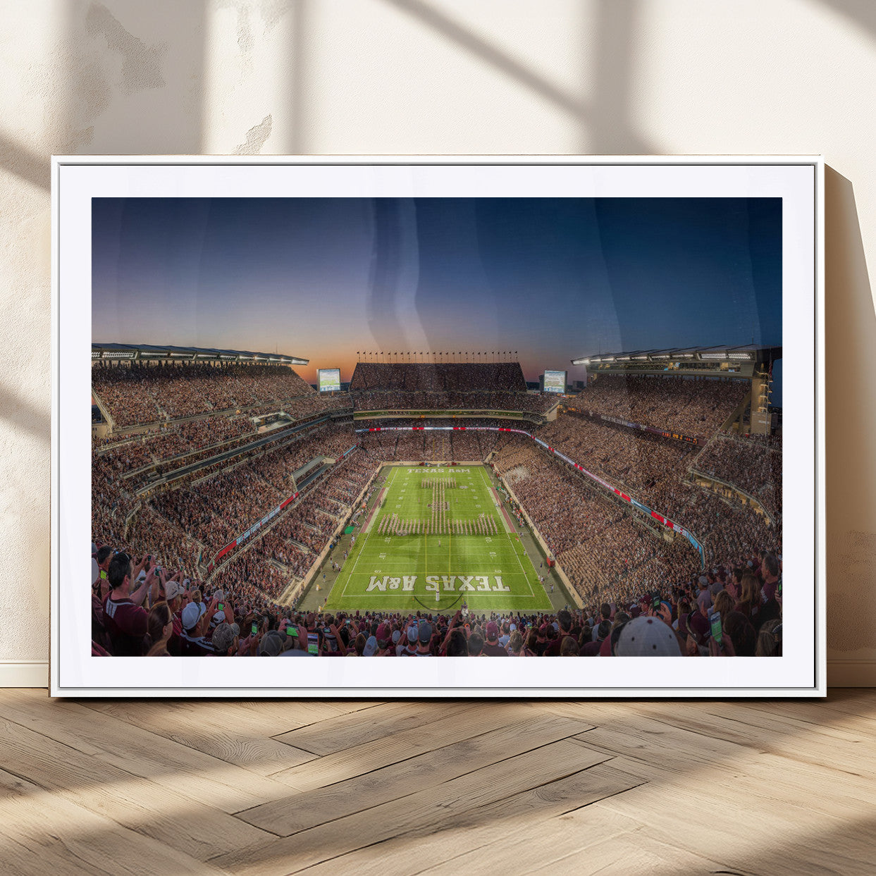 17421-MGC-FP-36x24_White-Kyle Field Wall Art Canvas Print, Framed Texas Stadium Art Picture Print, Kyle Field Stadium Perfect Sport Room Decor Artwork