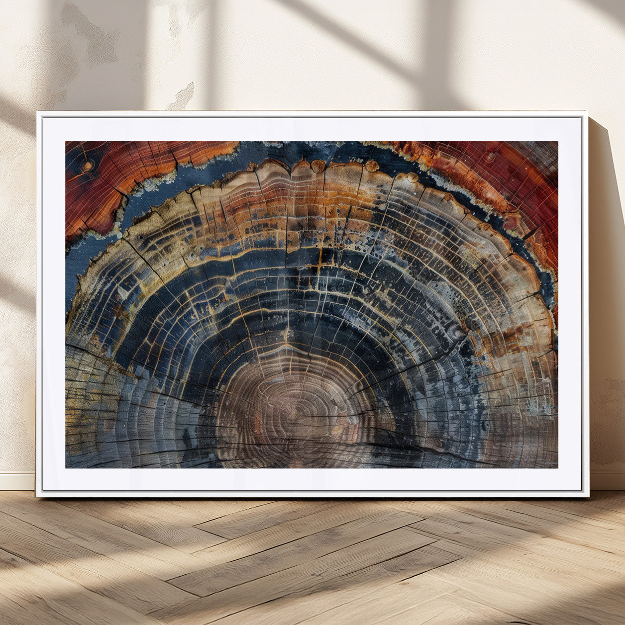 63519-MGV-CV-36X24-Tree Ring Wall Art – Rustic Nature Wood Grain Canvas Print, Abstract Natural Texture Artwork Poster for Living Room, Bedroom,