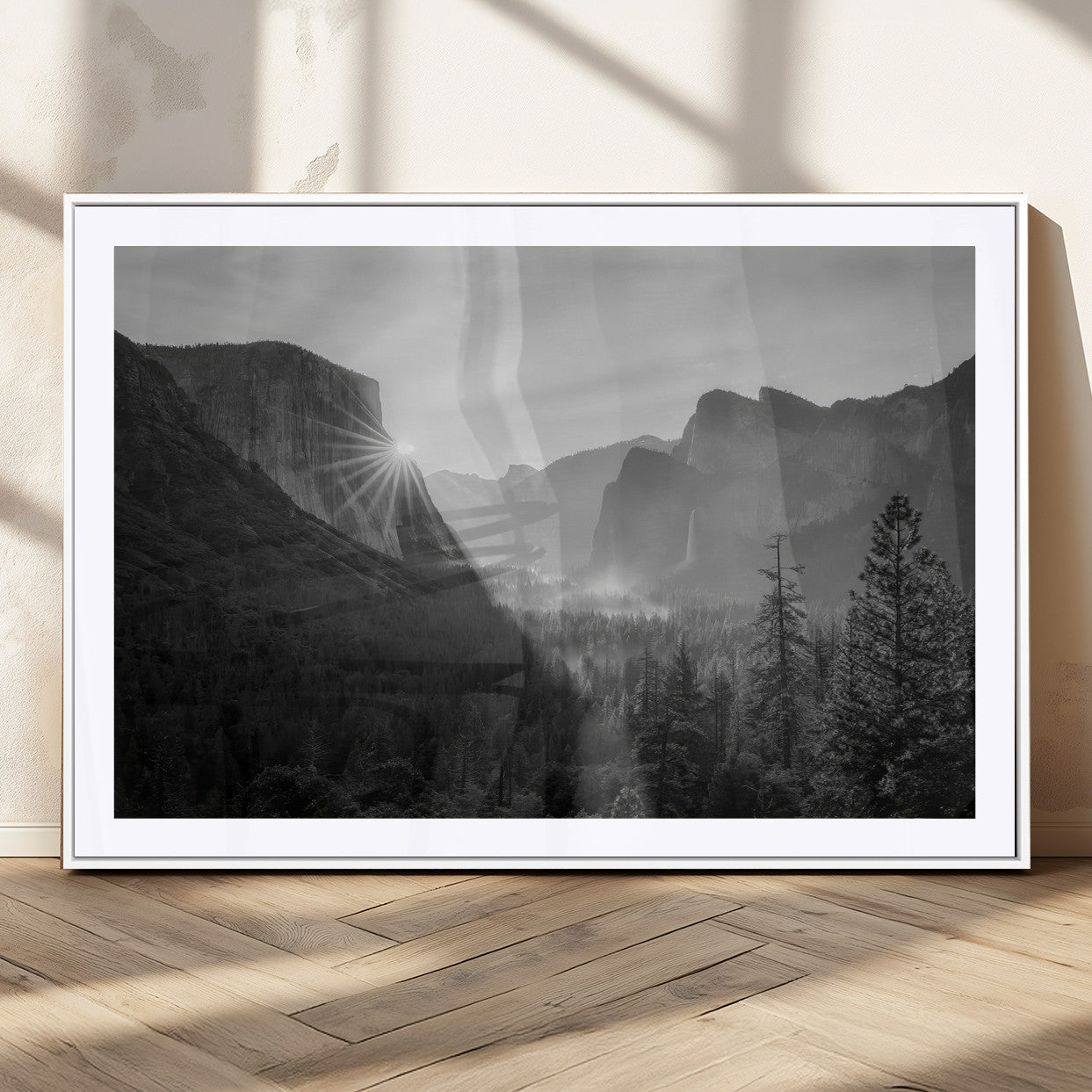 39278955-MGV-CV-36X24-Yosemite Valley Wall Art Canvas Print, Framed El Capitan Art Picture Print, Misty Mountain Perfect Modern Rustic Decor Artwork