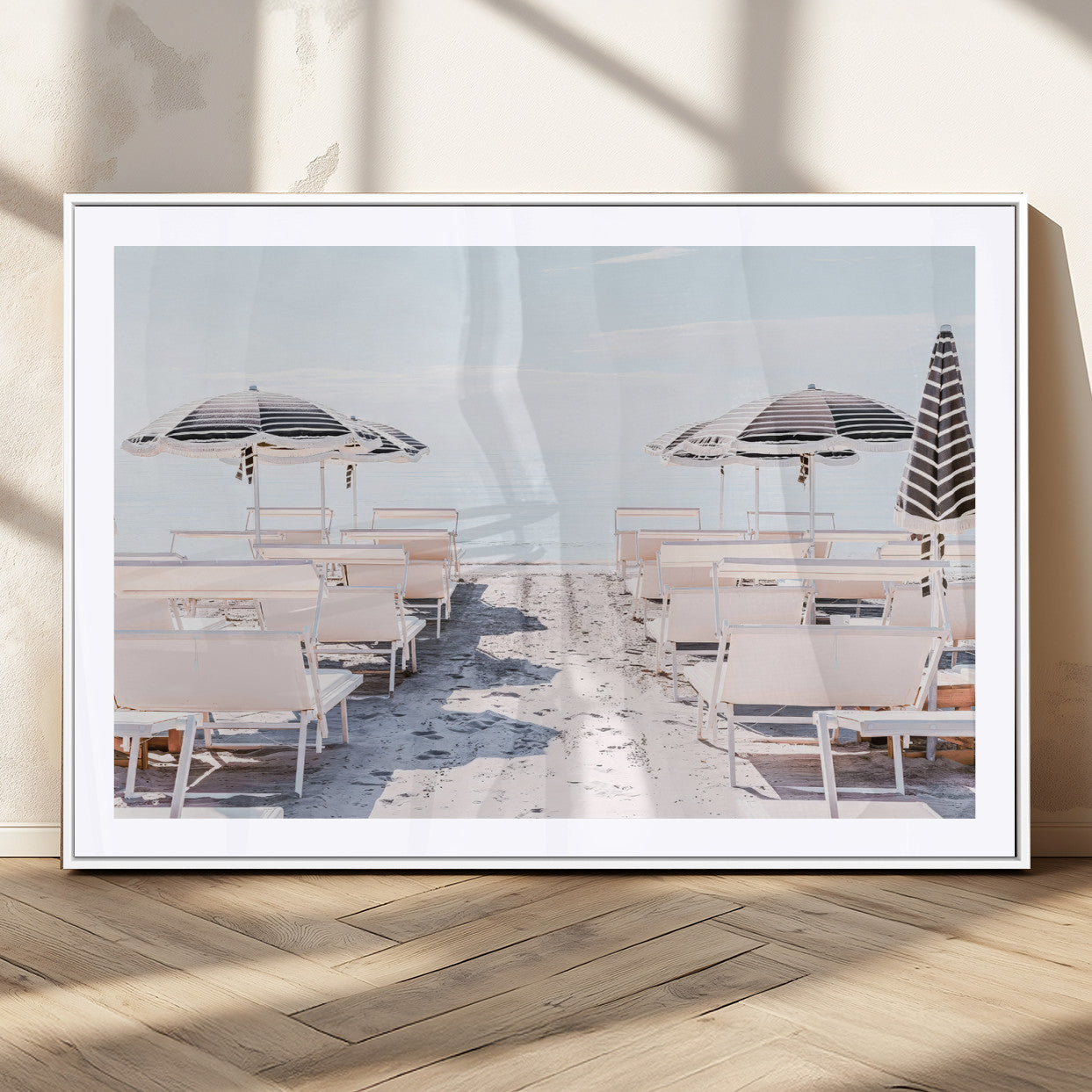 67623952-MGV-CV-36X24-Minimalist Beach Wall Art Canvas Print, Framed Pastel Sand Art Picture Print, Beach Aesthetic Perfect Coastal Minimalist Decor