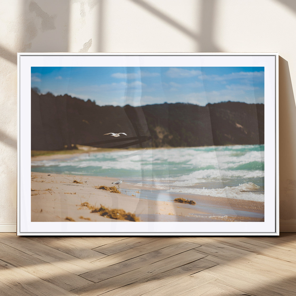 84260965-MGV-CV-36X24-Seaside Serenity Wall Art – Peaceful Beach Canvas Print, Ocean Landscape Decor for Living Room, Bedroom or Office, Relaxing
