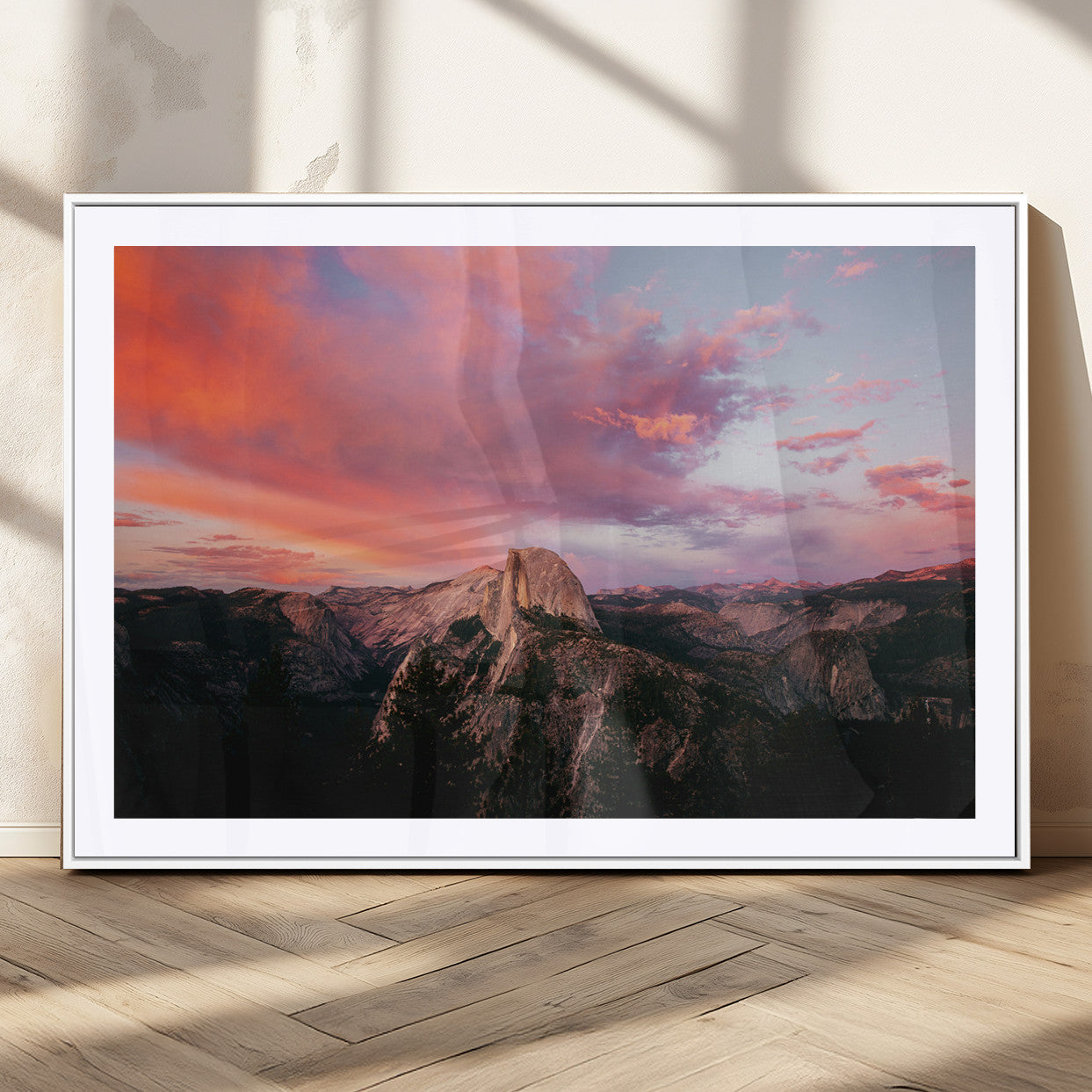 32786115-MGV-CV-36X24-Half Dome Wall Art Canvas Print, Framed Yosemite National Park Art Picture Print, Dramatic Sunset Perfect Adventurous Wilderness