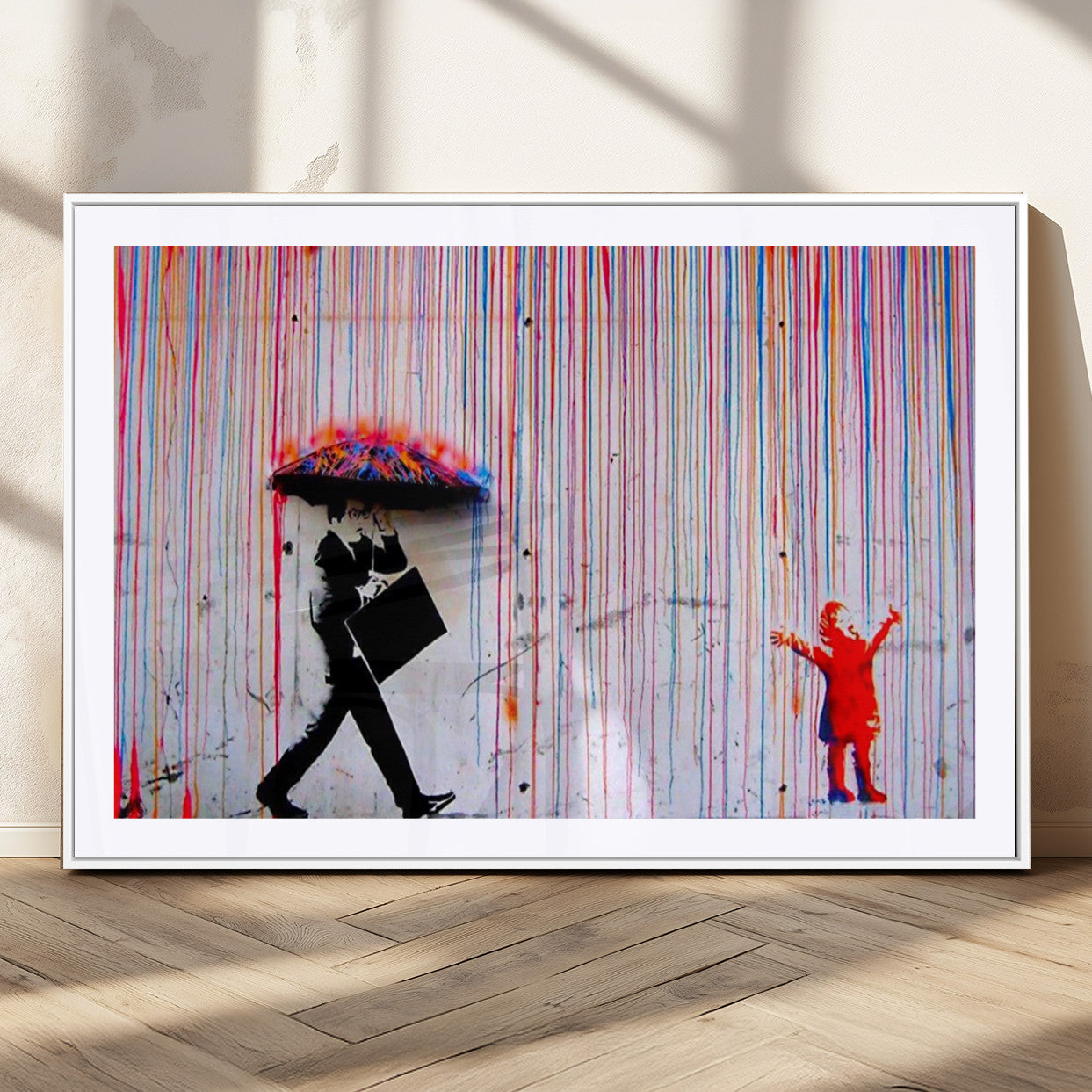 69505-MGC-FP-36x24_White-Graffiti Girl Wall Art Canvas Print, Framed Urban Contrast Art Picture Print, Vibrant Graffiti Perfect Urban Pop Decor Artwork