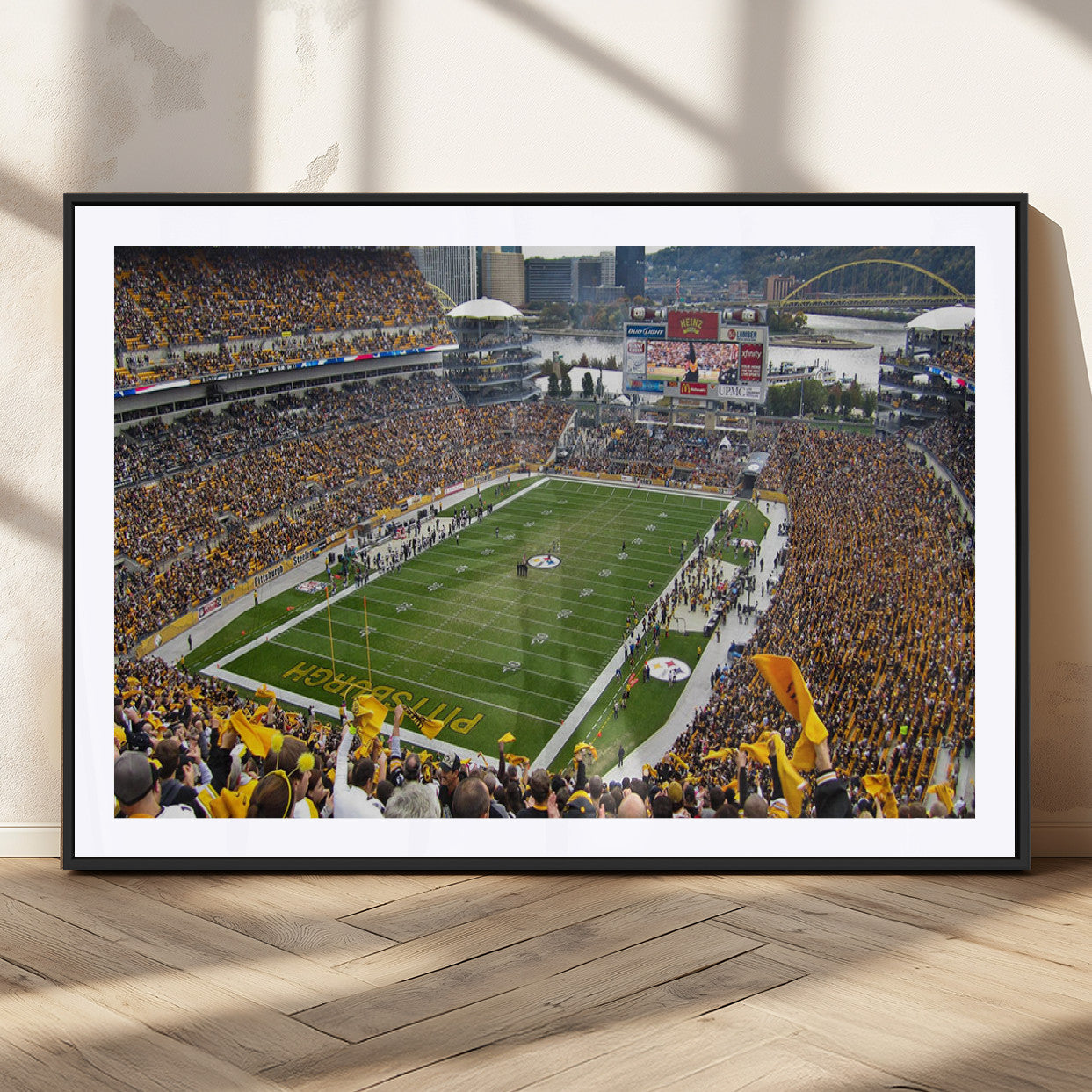 51419-MGV-CV-36X24-Heinz Field Wall Art Canvas Print, Framed Pittsburgh Stadium Field Art Picture Print, Heinz Stadium Field Perfect Sports Room