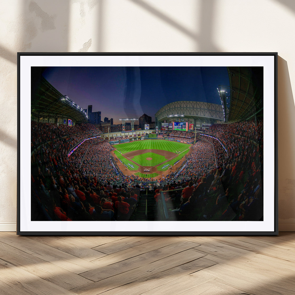 44322-MGC-FP-36x24_Black-Minute Maid Park Wall Art Canvas Print, Framed Houston Astros Stadium Art Picture Print, Houston Astros Field Perfect Sports Room