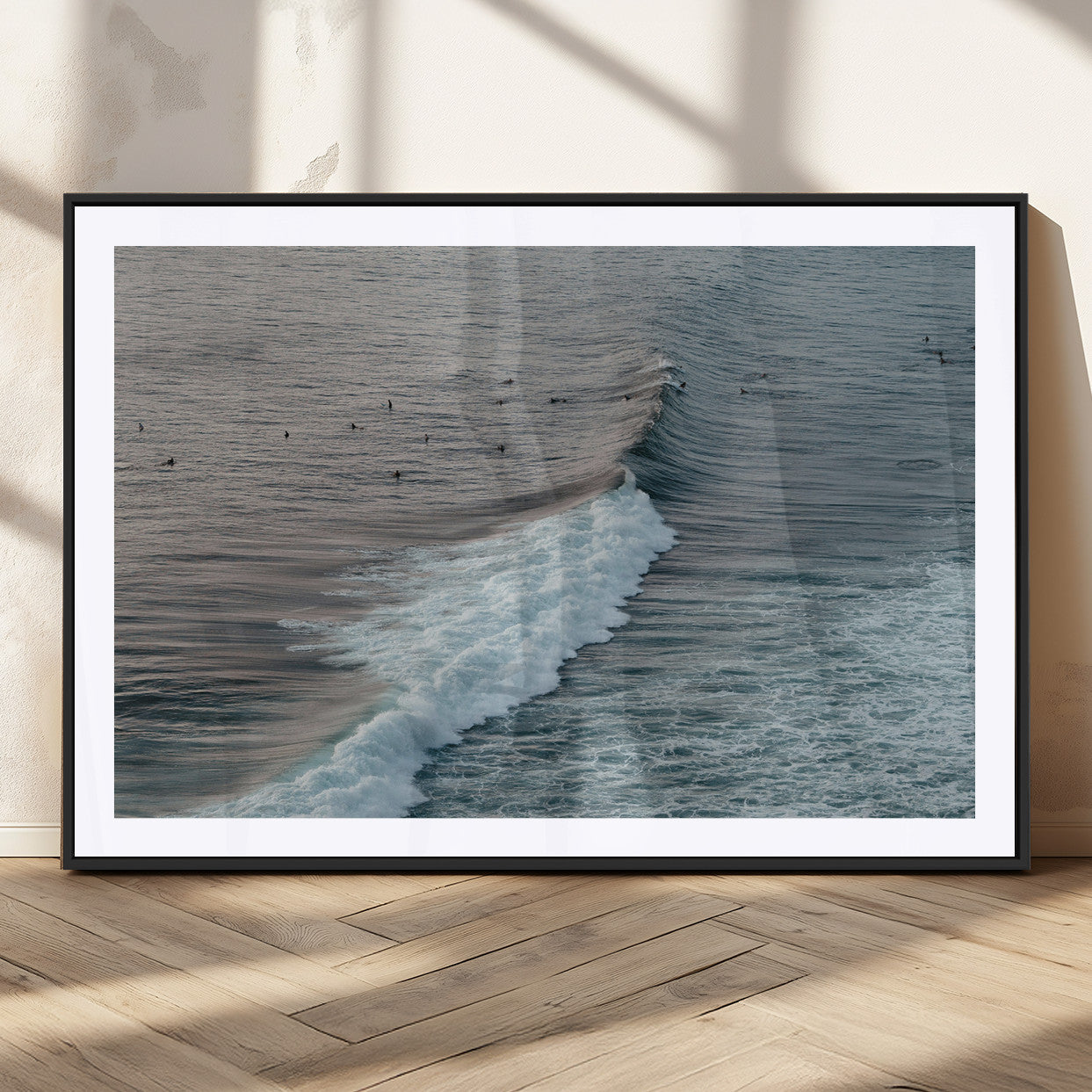 23077324-MGV-CV-36X24-Ocean Waves Wall Art Canvas Print, Framed Coastal Serenity Art Picture Print, Surf Aesthetic Perfect Modern Coastal Decor Artwork