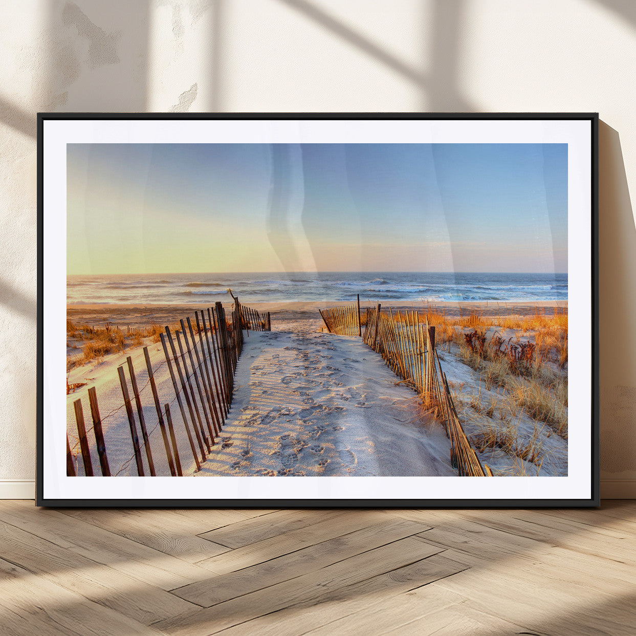 73351887-MGV-CV-36X24-Ocean Sunset Wall Art Wall Art Canvas Print, Framed Nautical Photography Art Picture Print, Summer Beach House Decor Perfect