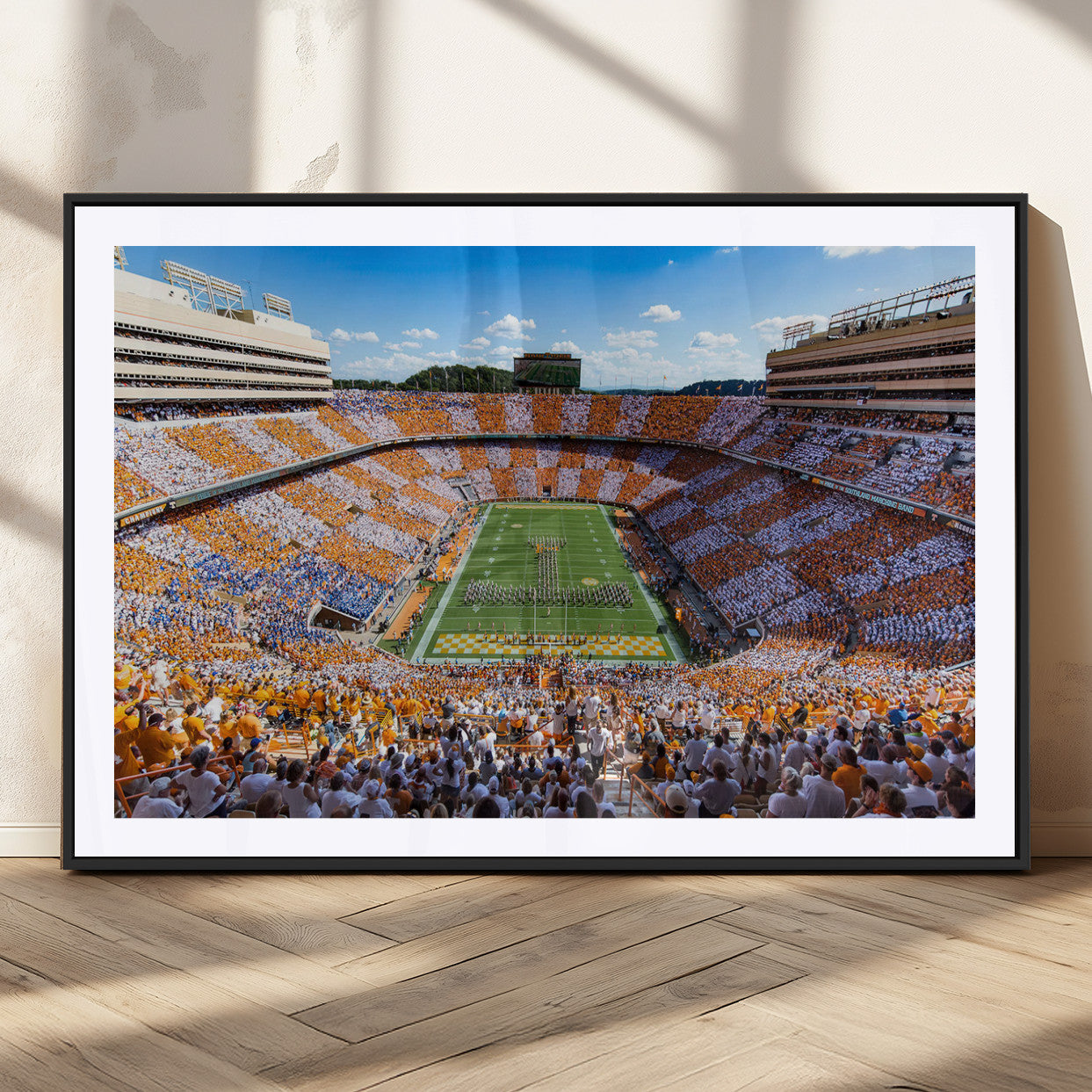 77097951-MGC-FP-36x24_Black-Neyland Stadium Wall Art – Panoramic Tennessee Volunteers Checkerboard Crowd Canvas Print, Football Game Day Decor for Office, Man