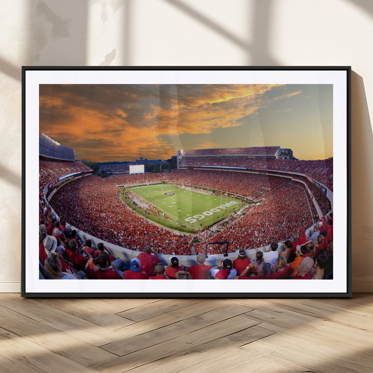 73680988-MGC-FP-36x24_Black-Georgia Bulldogs Stadium Wall Art – Panoramic Football Field Canvas Print, Game Day Decor for Home, Office, Fan Cave, Sports