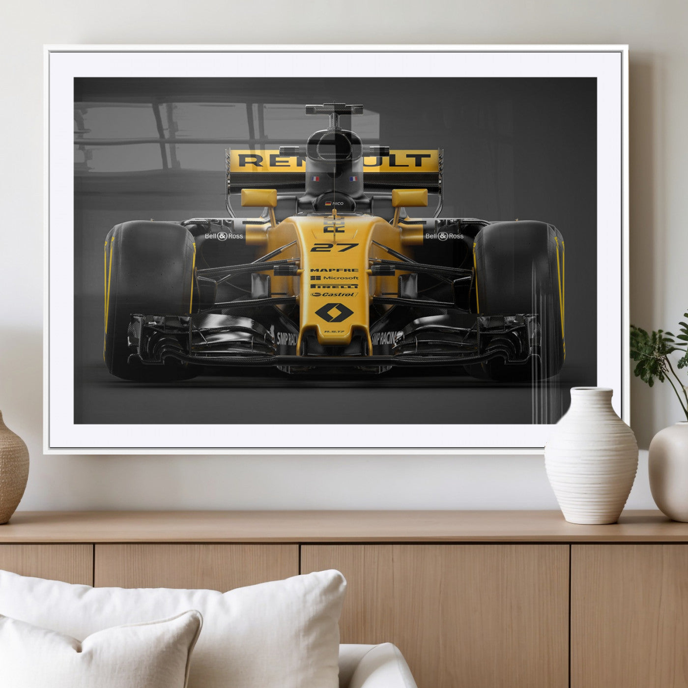 62882-MGV-CV-36X24-Renault F1 Racing Car Print - High-Performance Formula 1 Motorsport Wall Art, Perfect Gift for Racing Fans and Car Enthusiasts