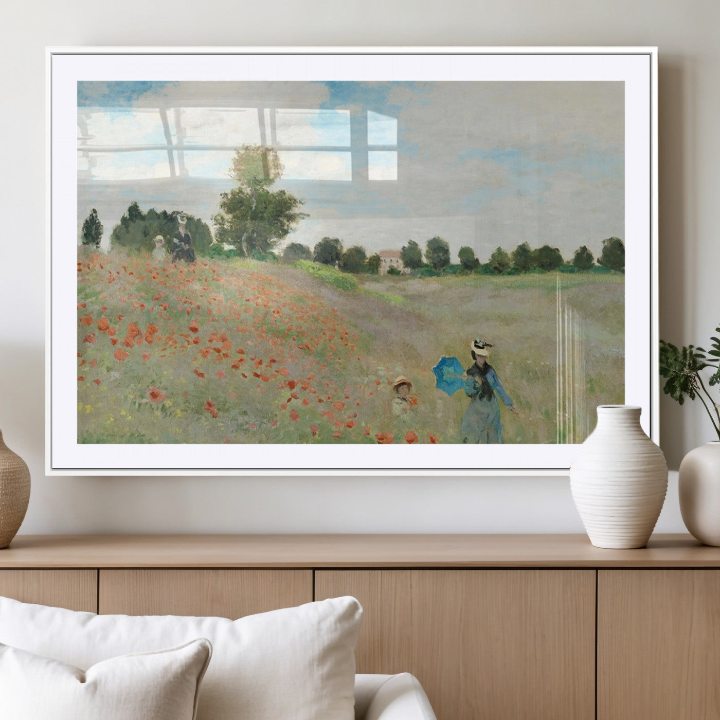 74890-MGV-CV-36X24-Monet Poppy Field Wall Art – Impressionist Landscape Canvas Print, Classic French Artwork for Living Room, Bedroom or Office Decor