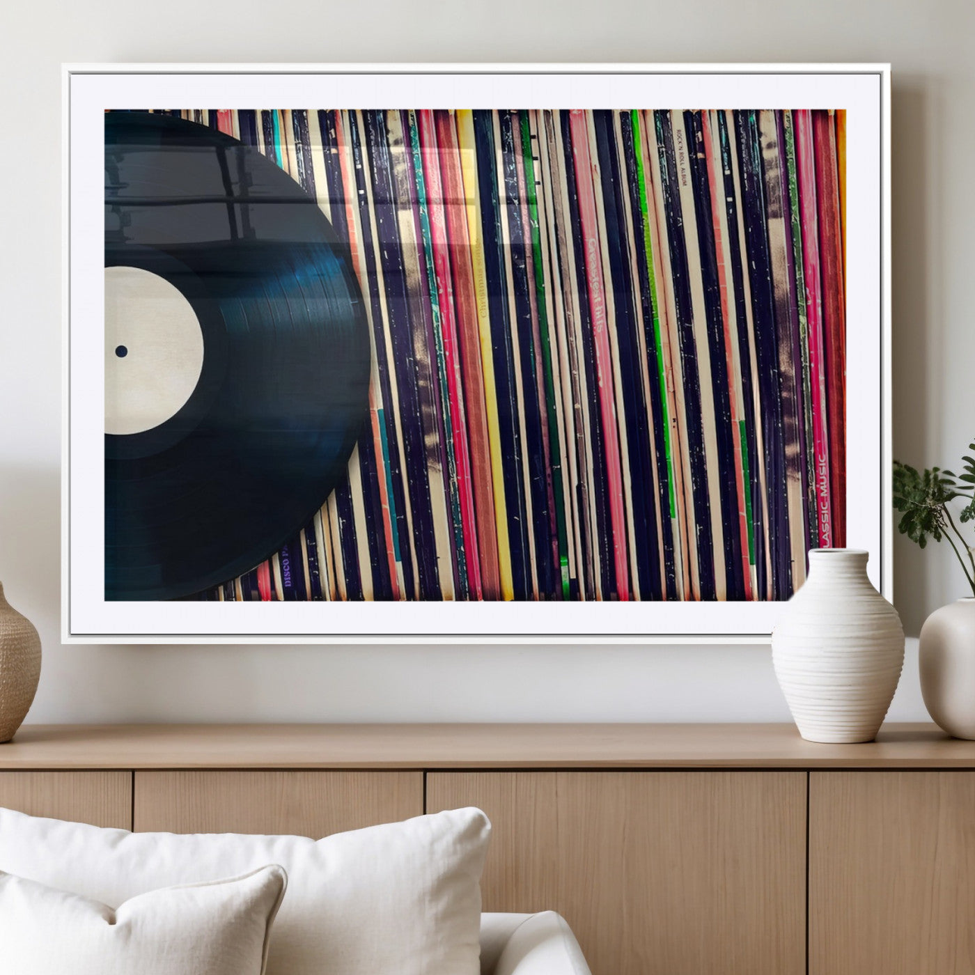 45029-MGV-CV-36X24-Misty Pine Forest Wall Art – Black and White Landscape Canvas Print, Foggy Trees Nature Photography, Modern Minimalist Decor for