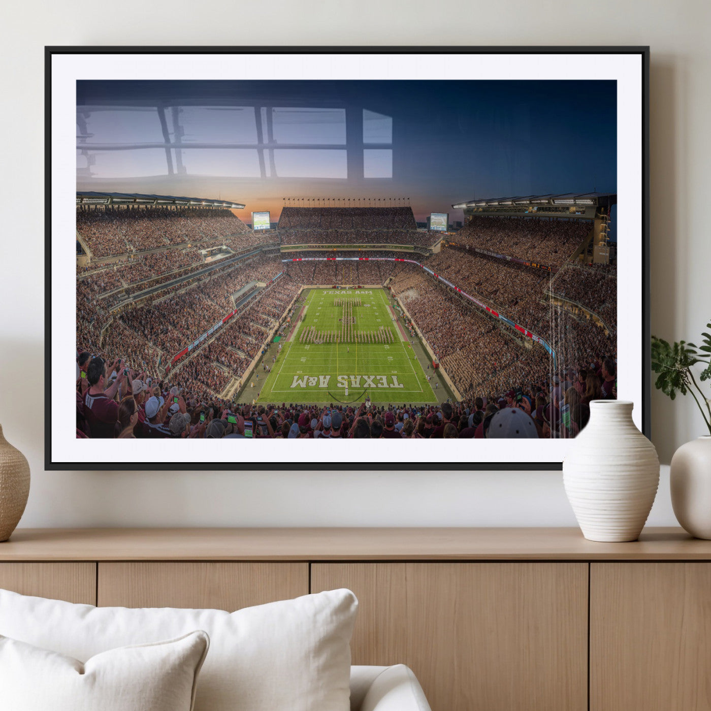 17421-MGV-CV-36X24-Kyle Field Wall Art Canvas Print, Framed Texas Stadium Art Picture Print, Kyle Field Stadium Perfect Sport Room Decor Artwork