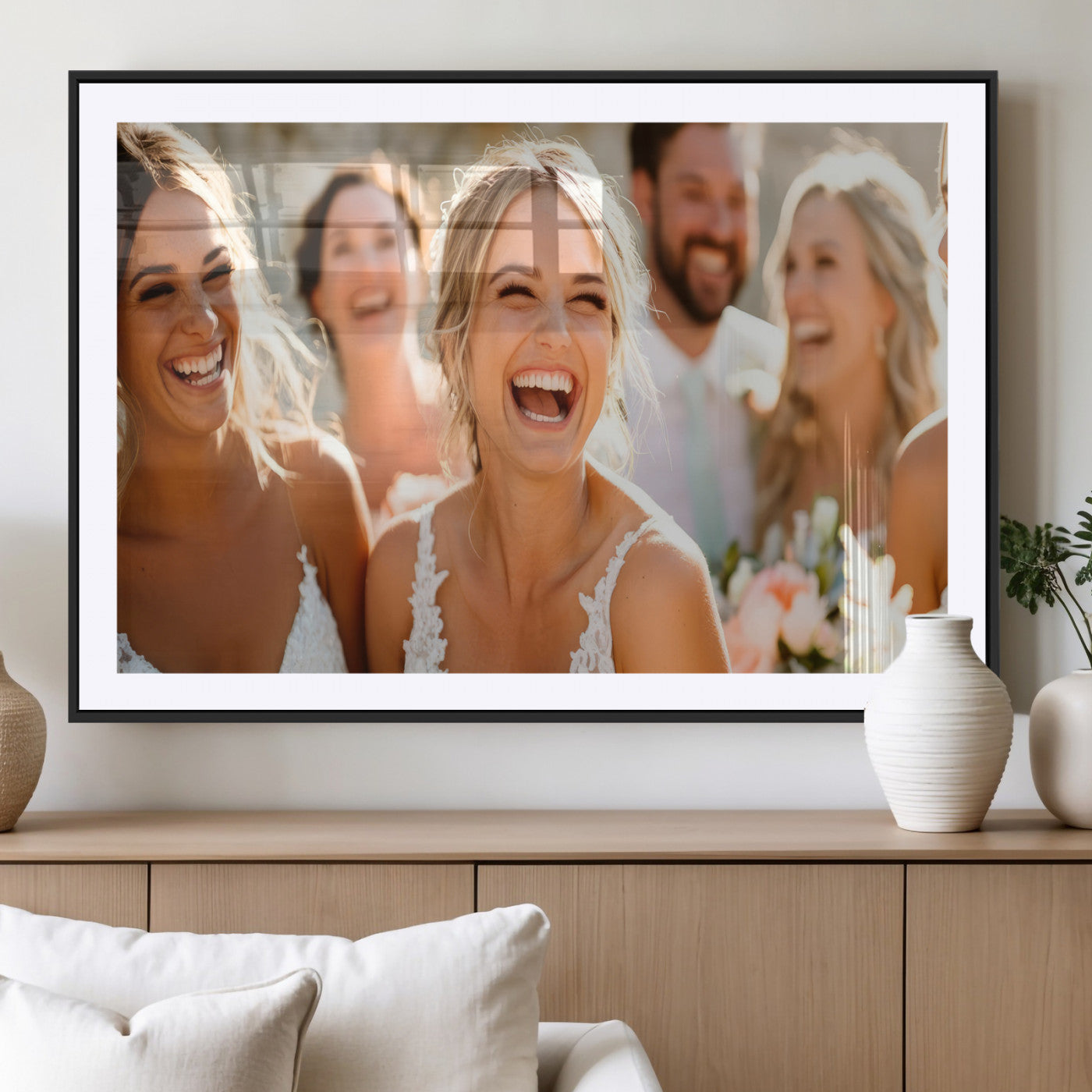 CSTM912-MGV-CV-36X24-Framed Wedding Canvas Print - Custom Wall Art Keepsake for Couples, Elegant Home Decoration Gift, Create Your Own Photo Canvas